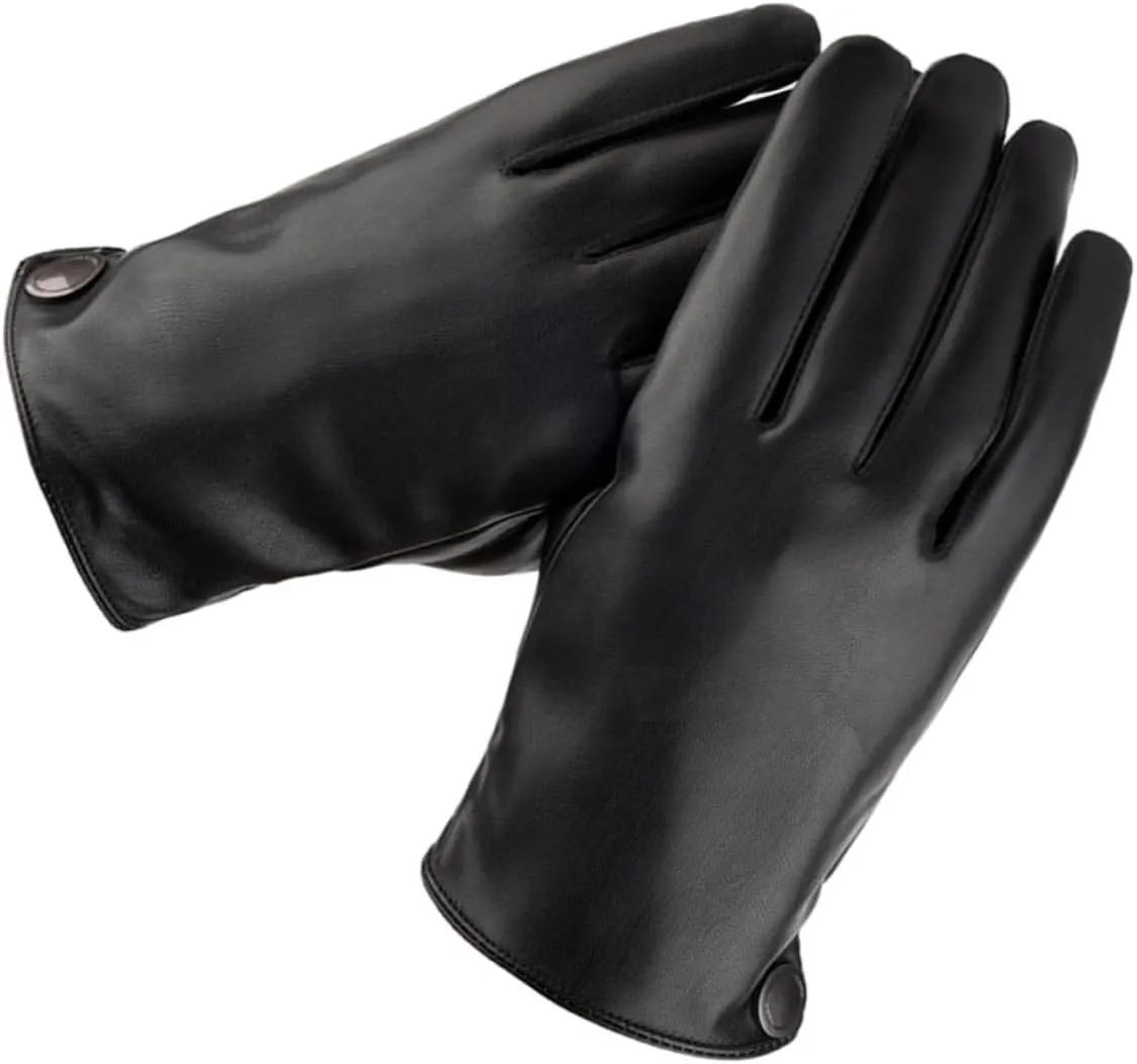 1 Pair Pu Warm Bike Gloves Touchscreen Waterproof Winter Riding Gloves for Cold Protection