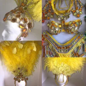 Amarelo Imperial Plumes Bikini Samba Costume