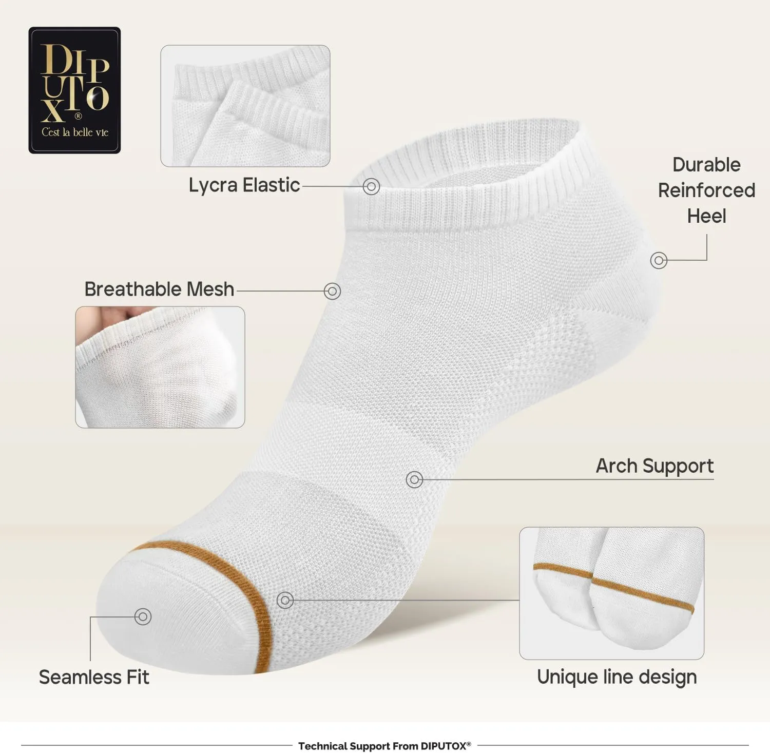 Ankle Cotton Socks for Men & Women,Aromatic Scent,No Show Arch Compression,Ideal for Running/Hiking/Gifts