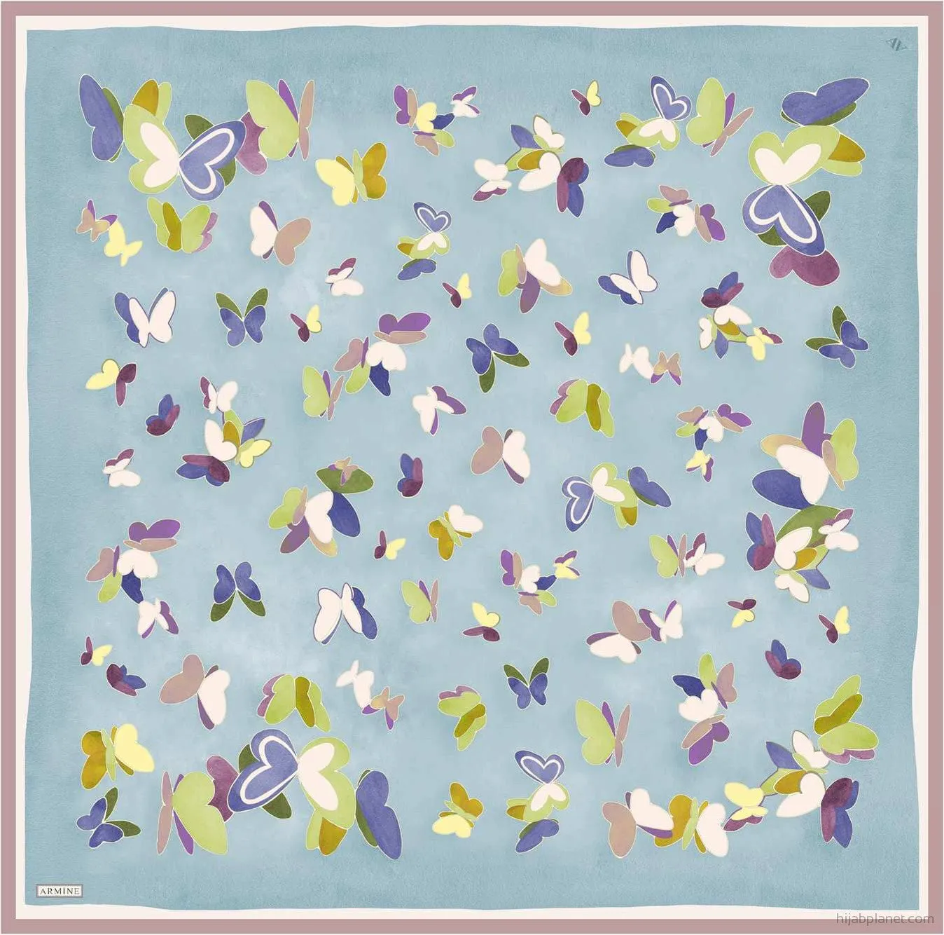 Armine Butterfly Print Silk Scarf #32