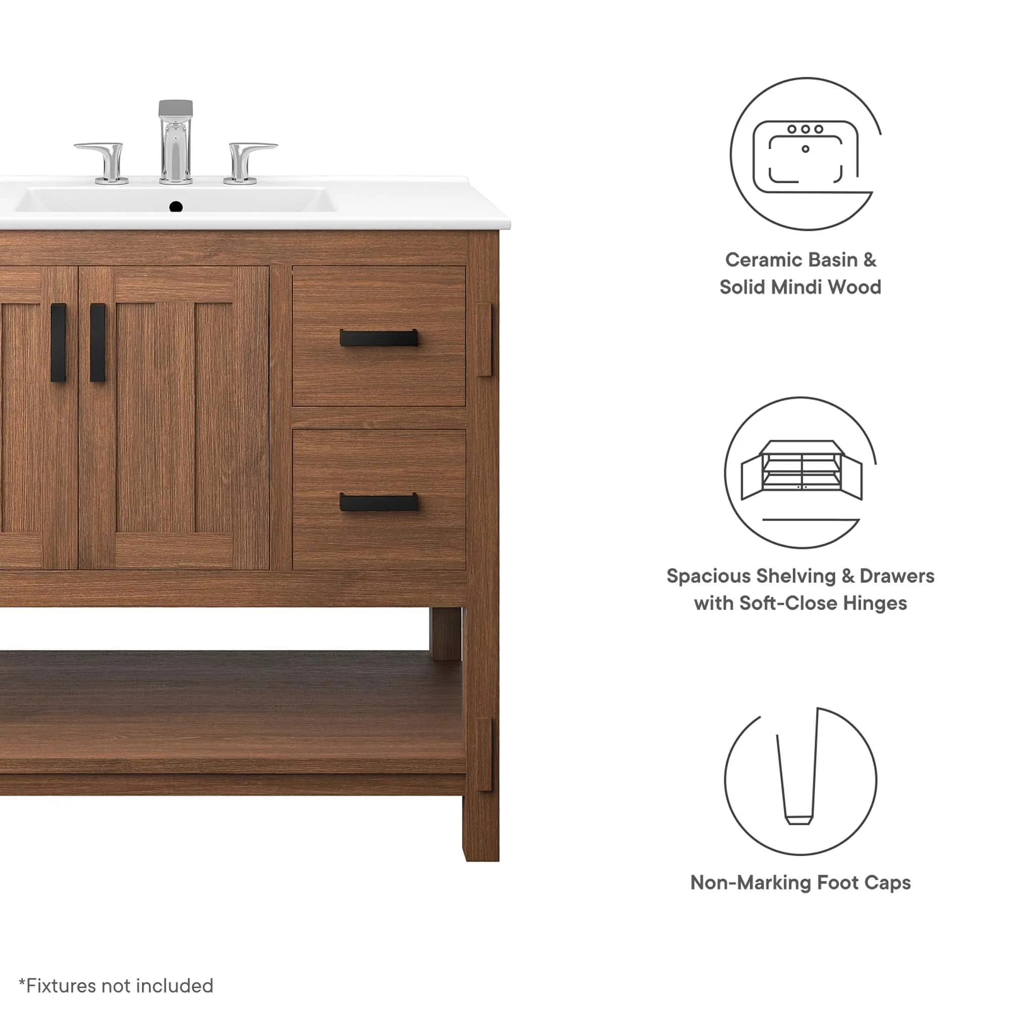 Ashlyn 36” Wood Bathroom Vanity by Modway