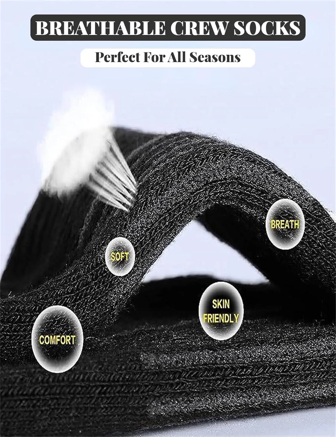 Athletic Socks Cushion Running Socks Crew Socks Outdoor Sports Socks Basketball Socks for Men Women 3-6 Pairs