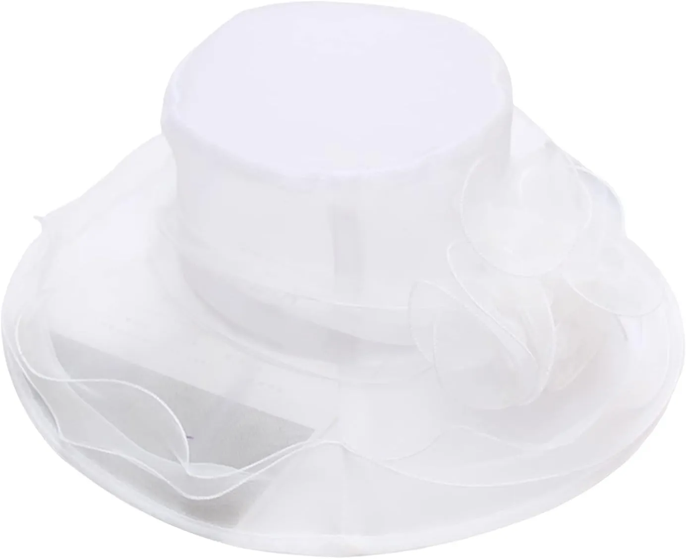 Awoscut Women's Elegant Flower Organza Sun Hat Breathable Summer Wide Brim Visor Caps for Seaside Beach Party Outdoor