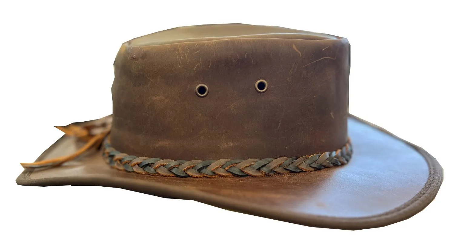 Brown Leather Cowboy Hat