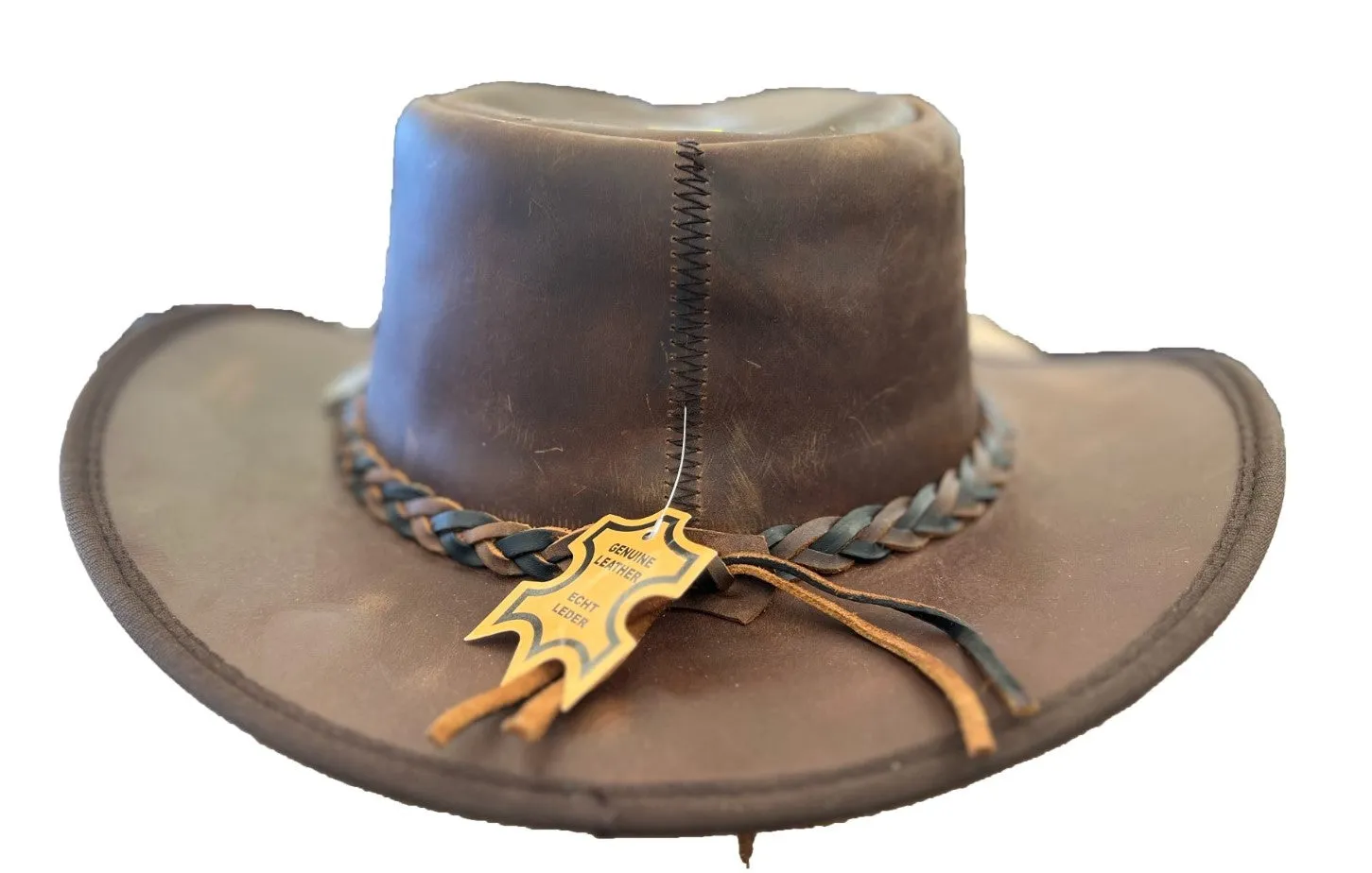 Brown Leather Cowboy Hat