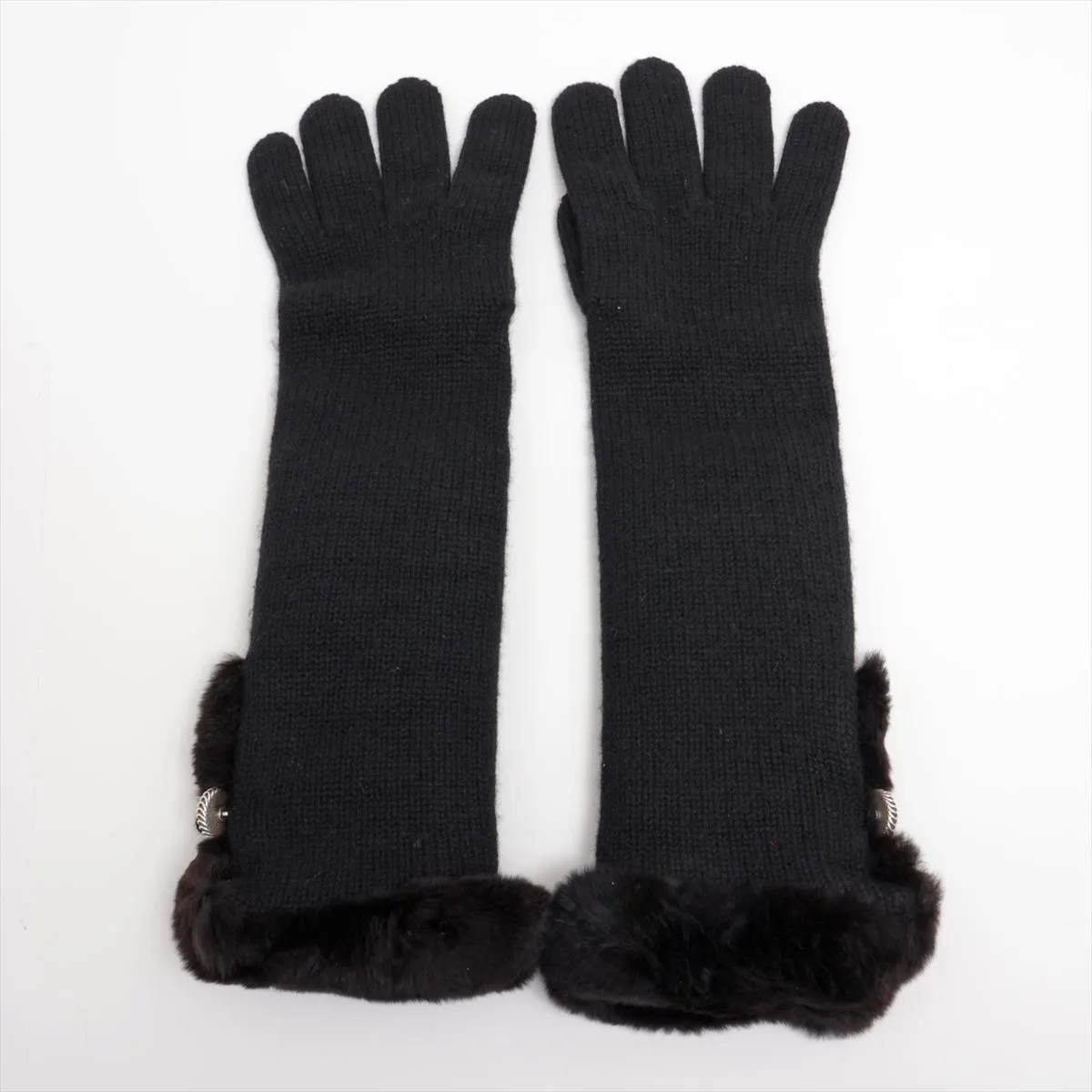 Chanel Coca-Cola Gloves Oryg x Cashmere Black