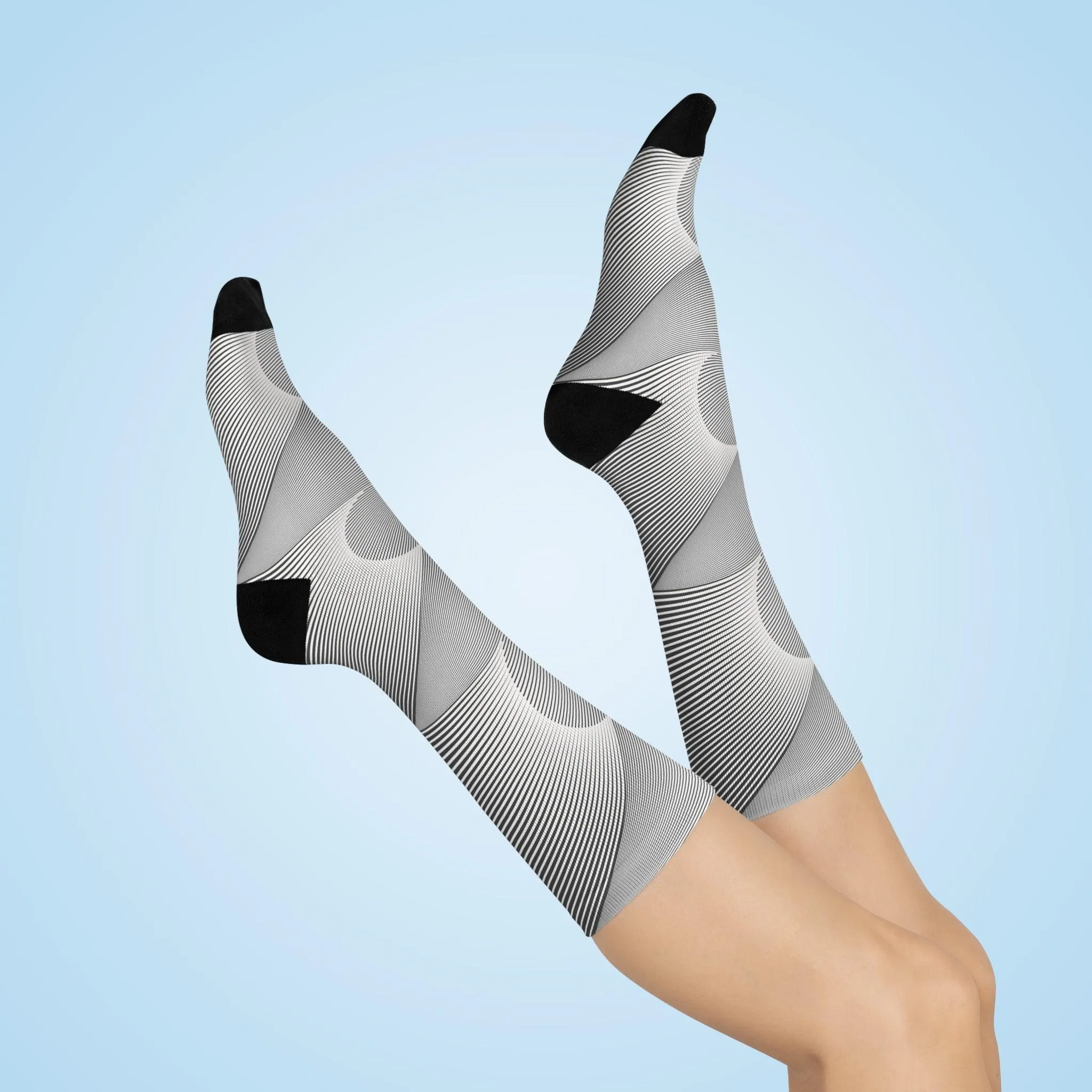 Chic Geometric Patterned Crew Socks - Stylish Comfort for Every Occasion