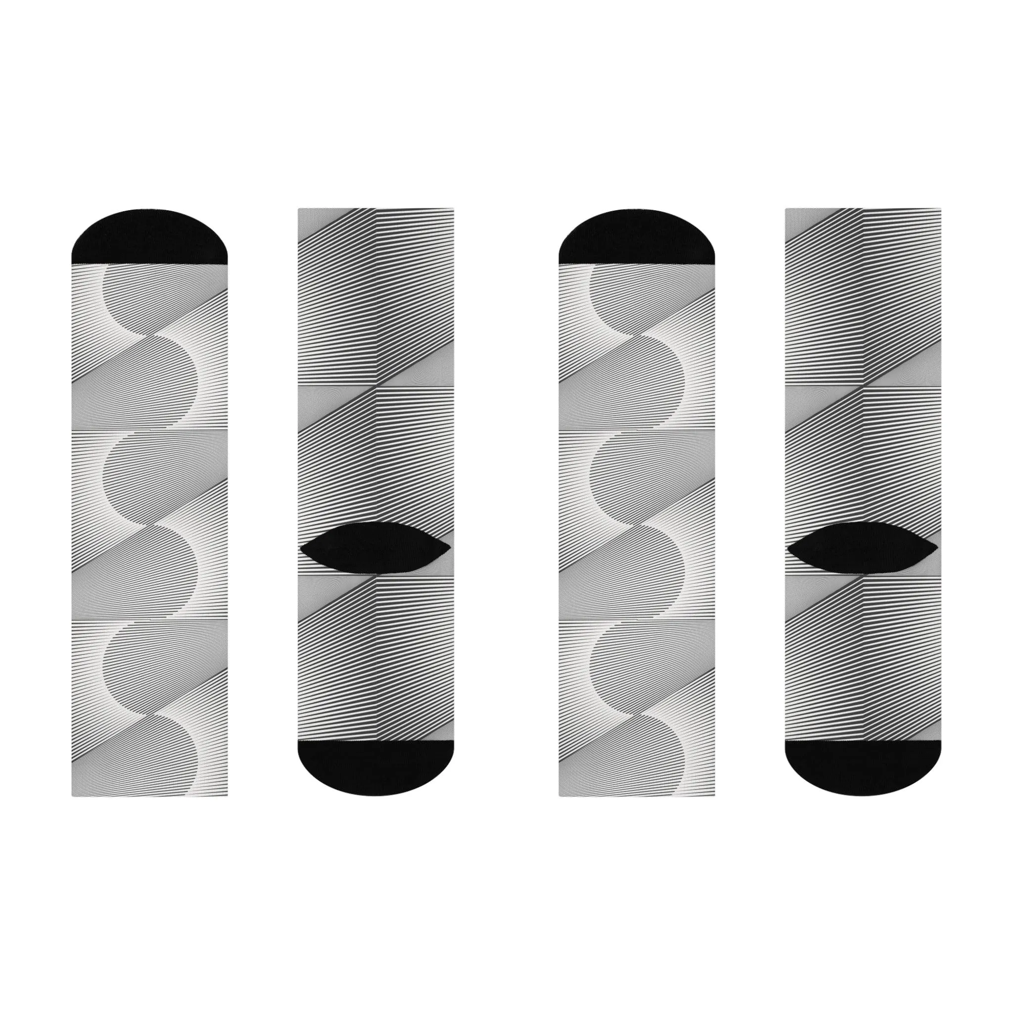 Chic Geometric Patterned Crew Socks - Stylish Comfort for Every Occasion
