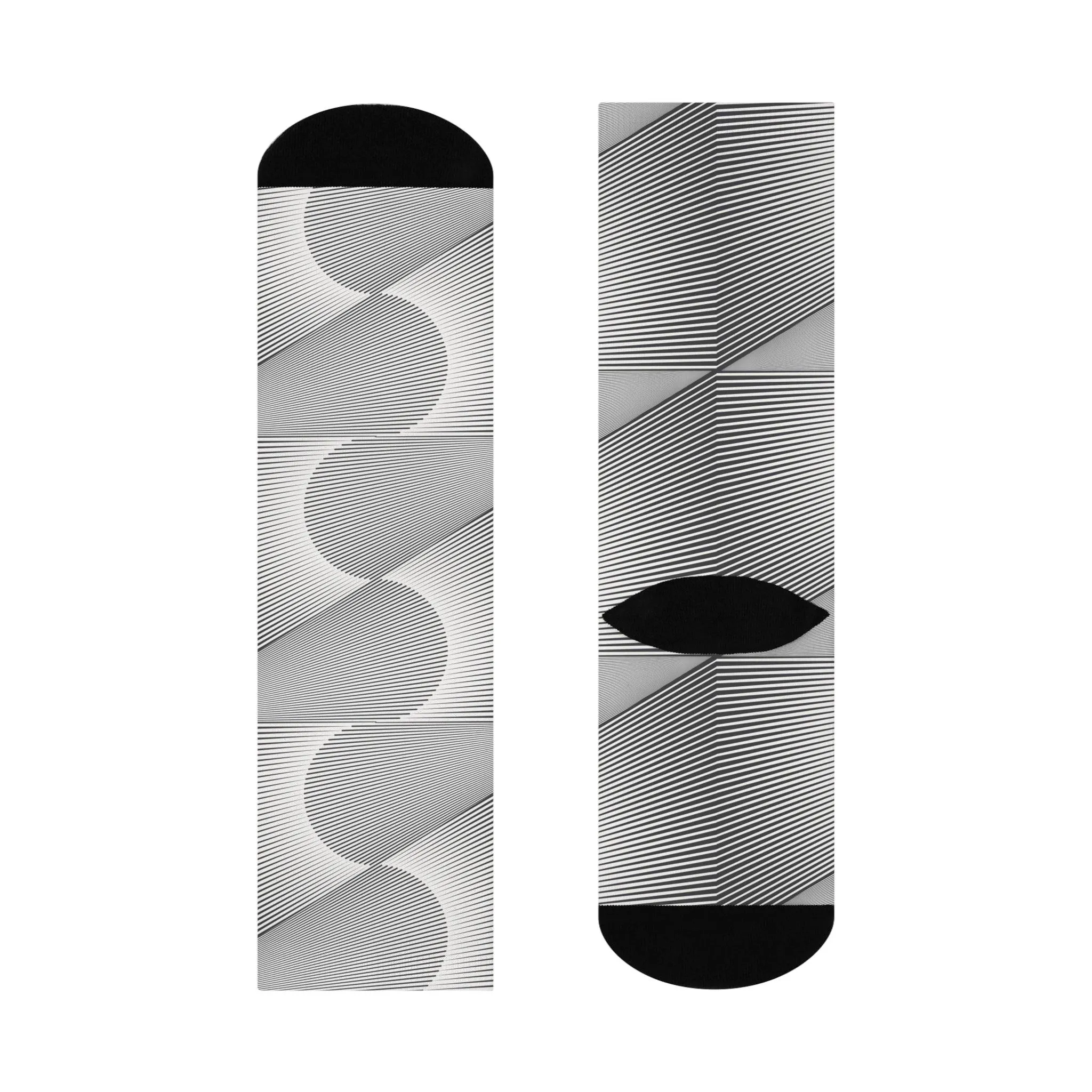 Chic Geometric Patterned Crew Socks - Stylish Comfort for Every Occasion