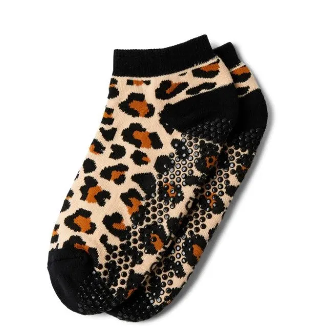 Classic Ankle Grip Socks - Leopard (Barre / Pilates)