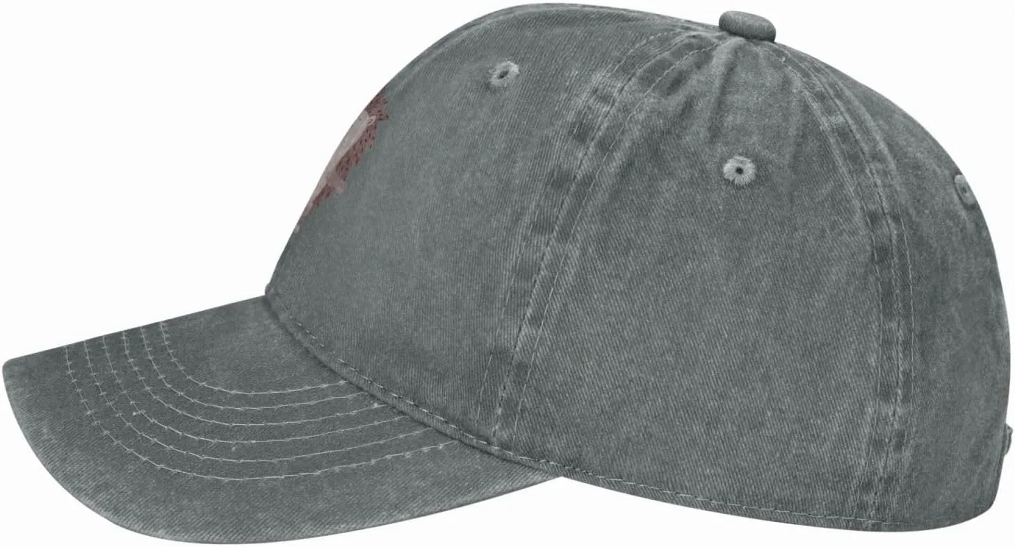 Cute Hedgehog Distressed Adjustable Washed Denim Mens Dad Trucker Hat Baseball Ball Cap for Men