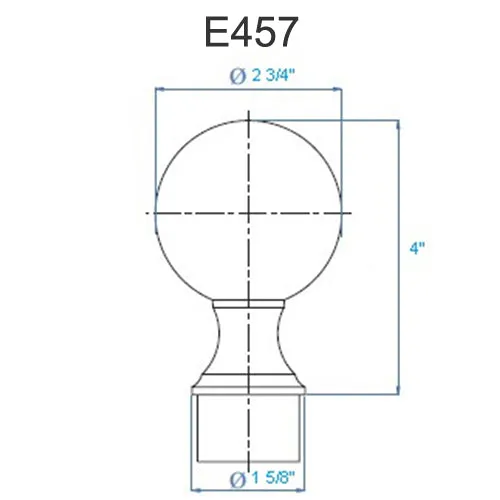 E457 Spherical Decorative End Cap