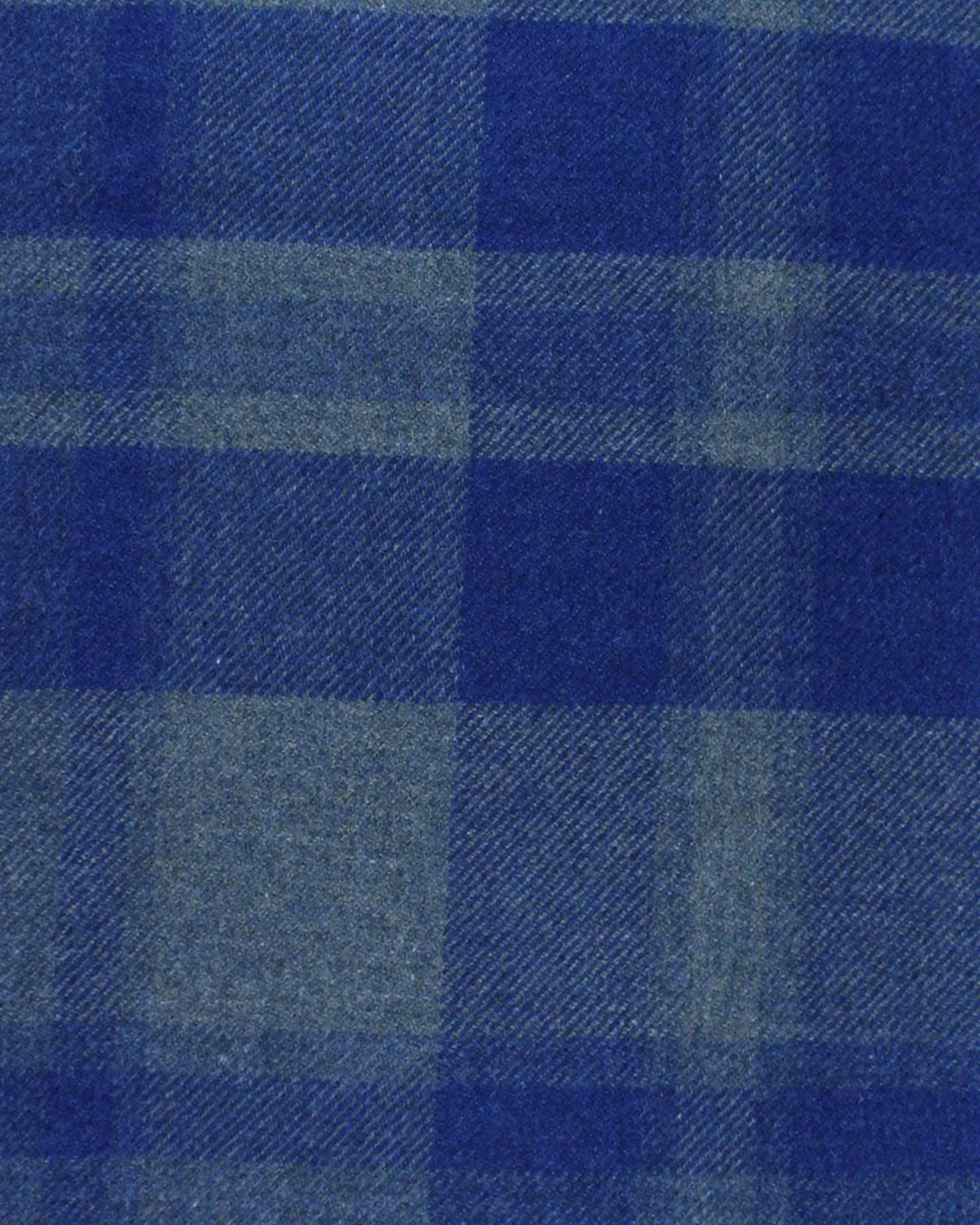 Ermenegildo Zegna Throw Blanket Gray Royal Blue Plaid - Wool Alpaca Cashmere