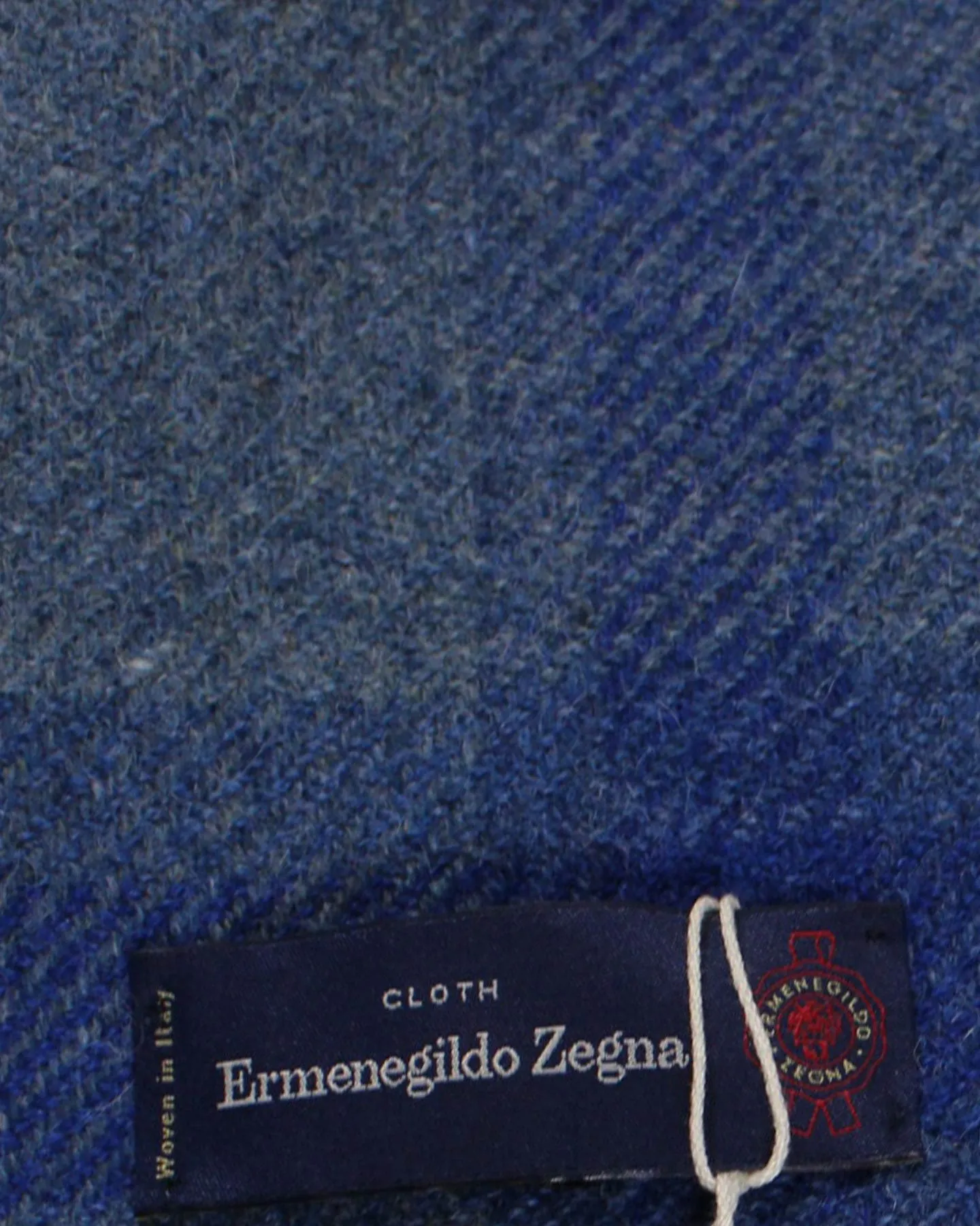 Ermenegildo Zegna Throw Blanket Gray Royal Blue Plaid - Wool Alpaca Cashmere