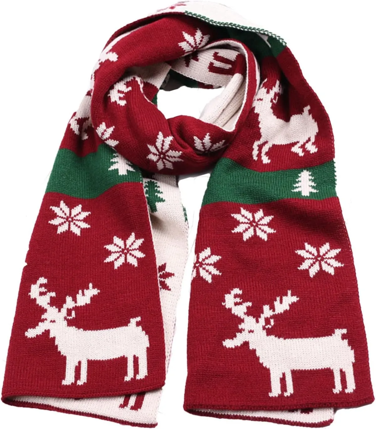 FUDERU Women And Men Warm Christmas Shawl Scarf Couple Fashion Knitted Scarf Winter Warm Scarf Unisex Scarves
