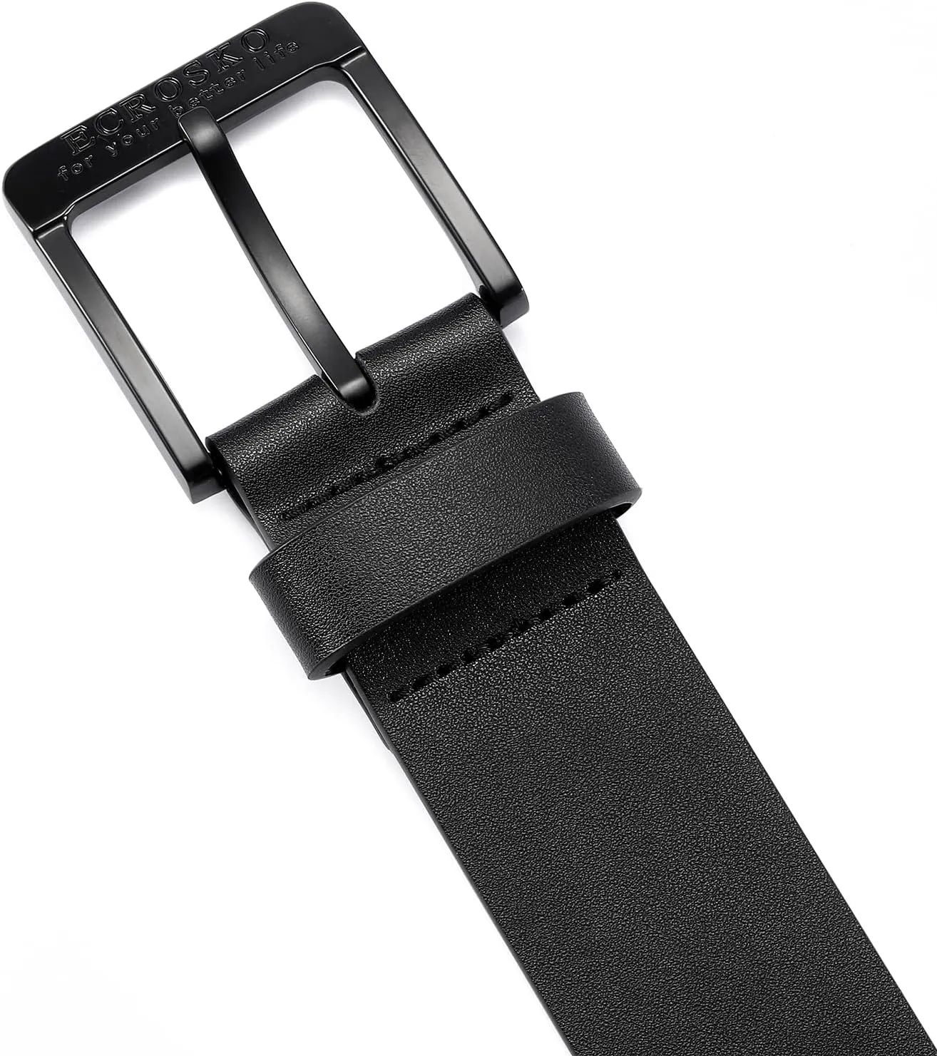 Genuine Leather Dress Belts For Men, Men Belts for Jeans Casual Dress Work Business with Metal Buckle
