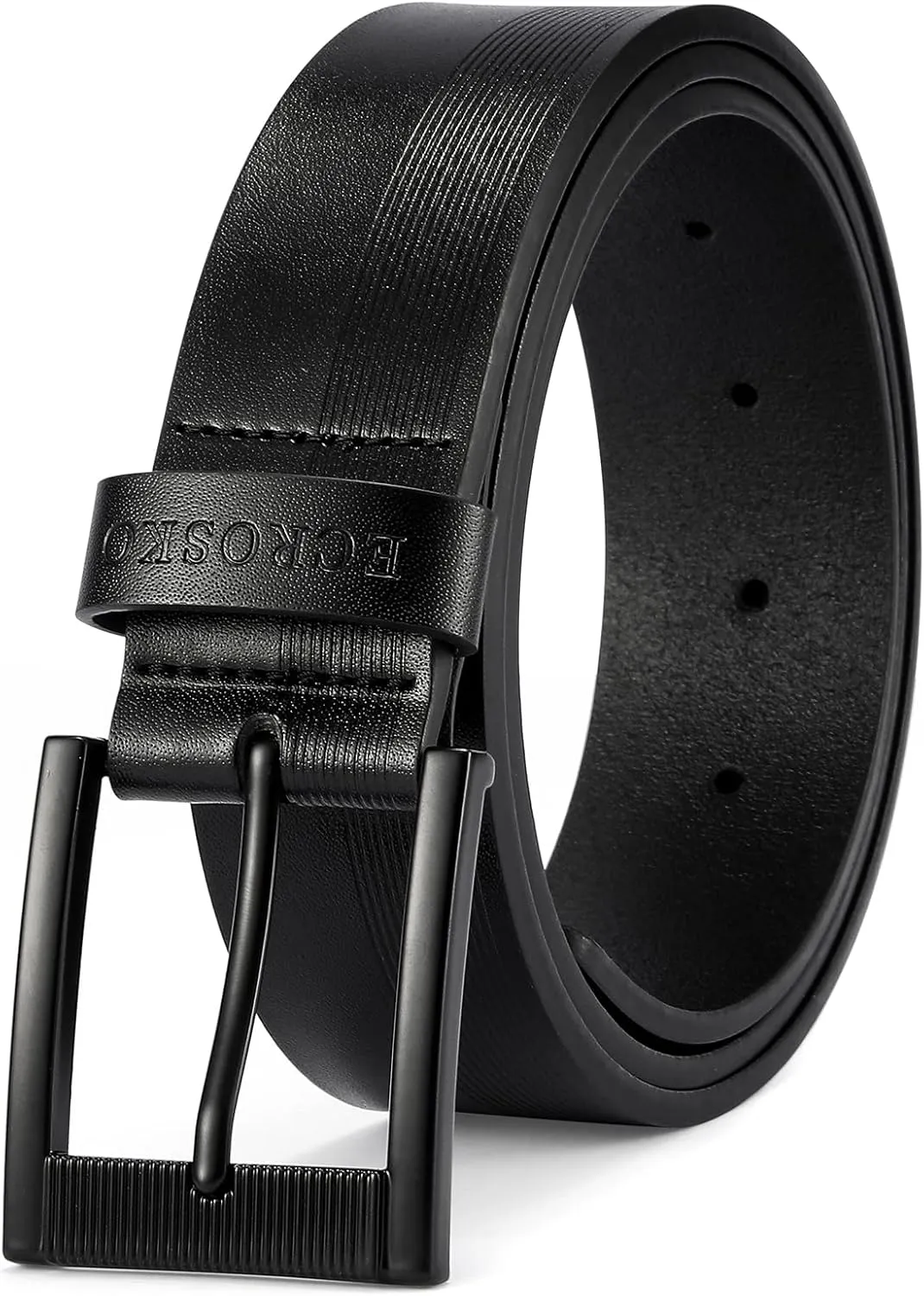 Genuine Leather Dress Belts For Men, Men Belts for Jeans Casual Dress Work Business with Metal Buckle