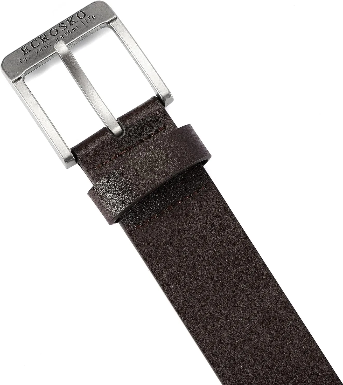 Genuine Leather Dress Belts For Men, Men Belts for Jeans Casual Dress Work Business with Metal Buckle