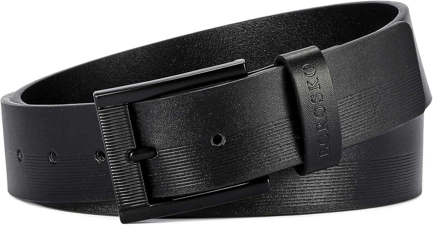 Genuine Leather Dress Belts For Men, Men Belts for Jeans Casual Dress Work Business with Metal Buckle