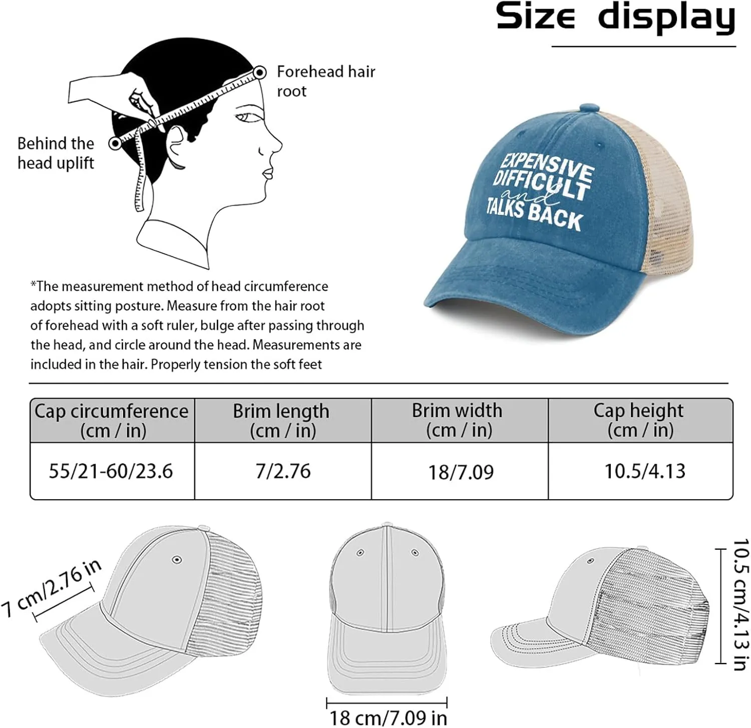 Hat Mens with Design Denim Hats Men AllBlack Cycling Cap Humor Unique Gifts for Writer