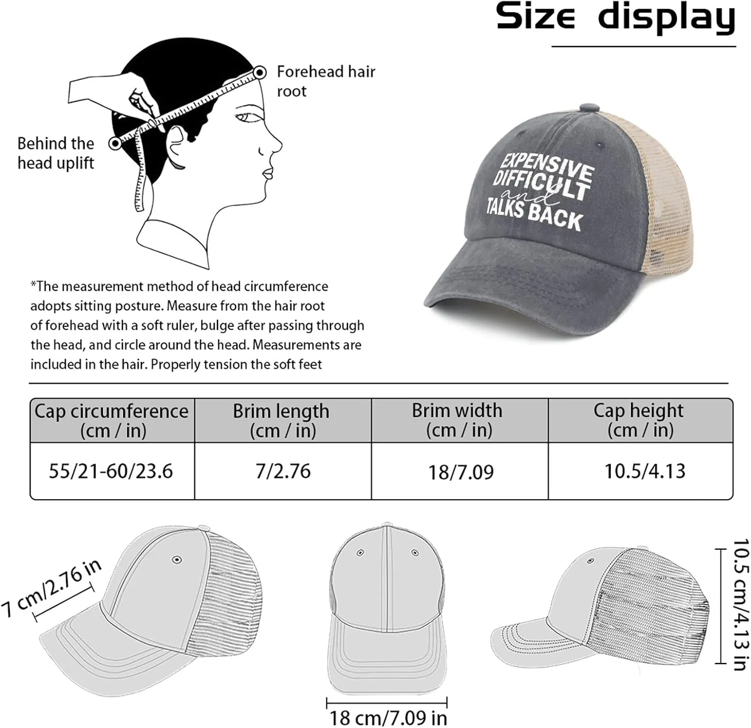 Hat Mens with Design Denim Hats Men AllBlack Cycling Cap Humor Unique Gifts for Writer