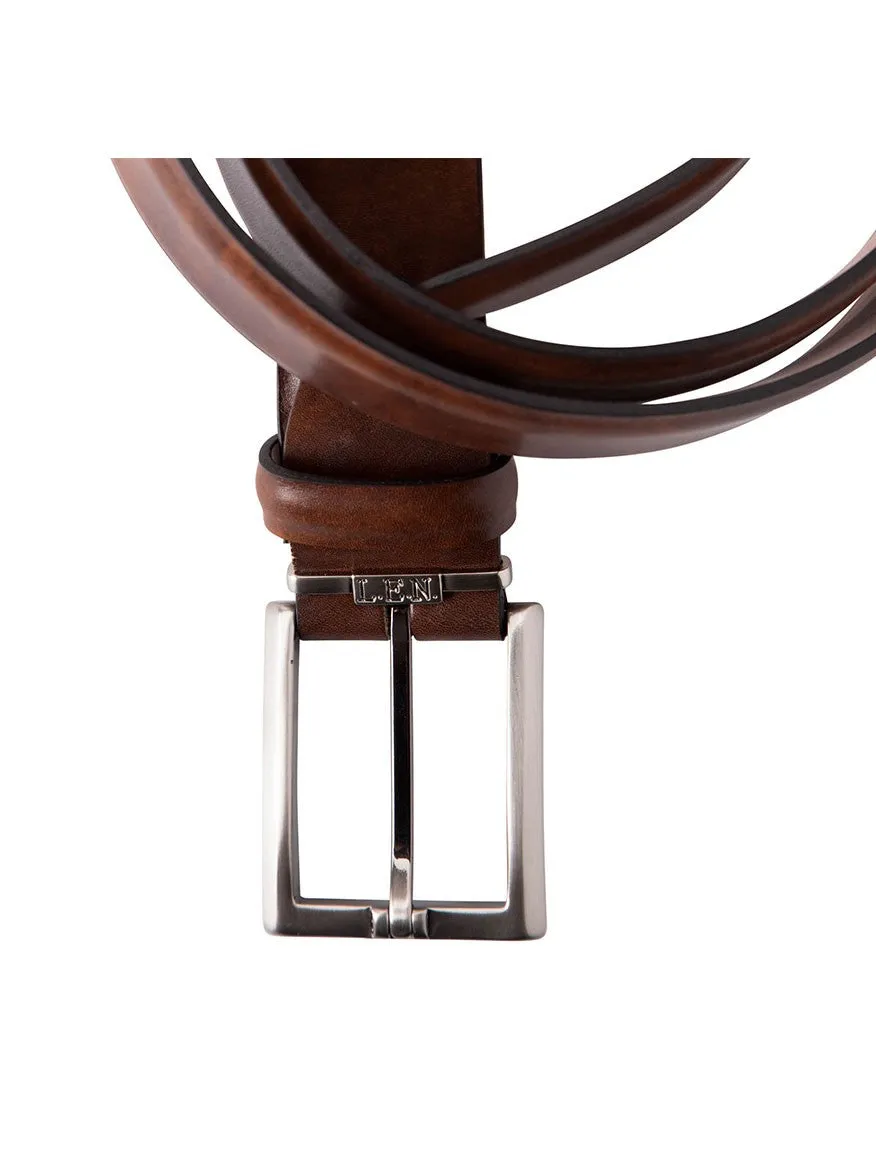 LEN Belts Italian Marbled Calf Belt in Pecan