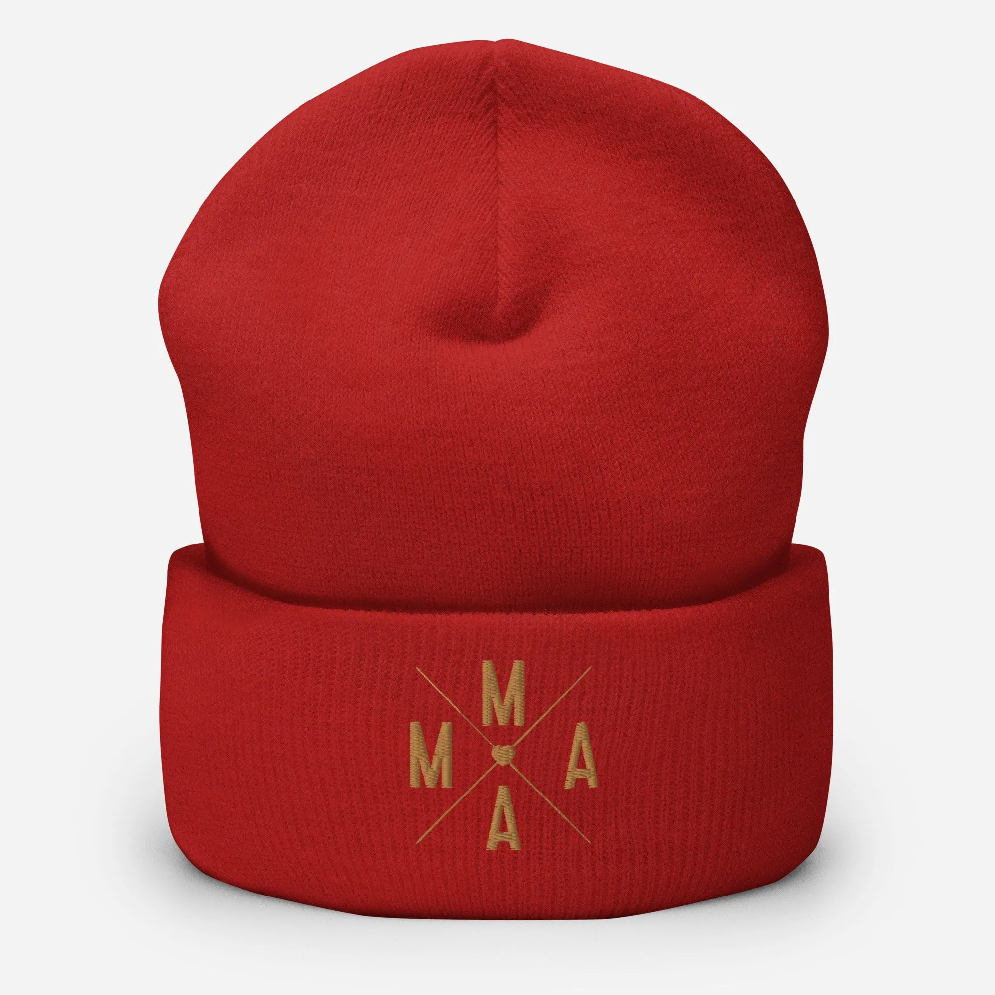 Mama embroidered cuffed beanie
