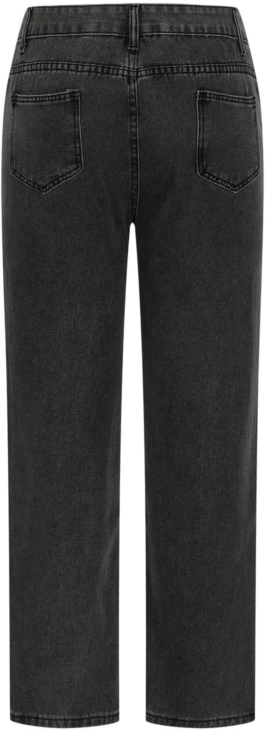 Men's Classic Relaxed Fit Comfort Flex Waist Jeans Casual Straight Leg Denim Pants Fashion Stretch Trousers w/Pockets