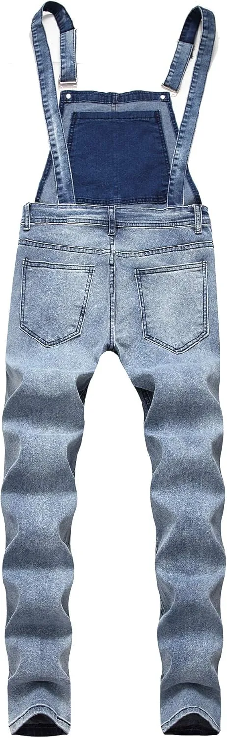 Men's Relaxed Jumpsuit Liberty Rigid Denim Work Denim Zip Fly Loose Fit Firm Duck Insulated Bib Overall