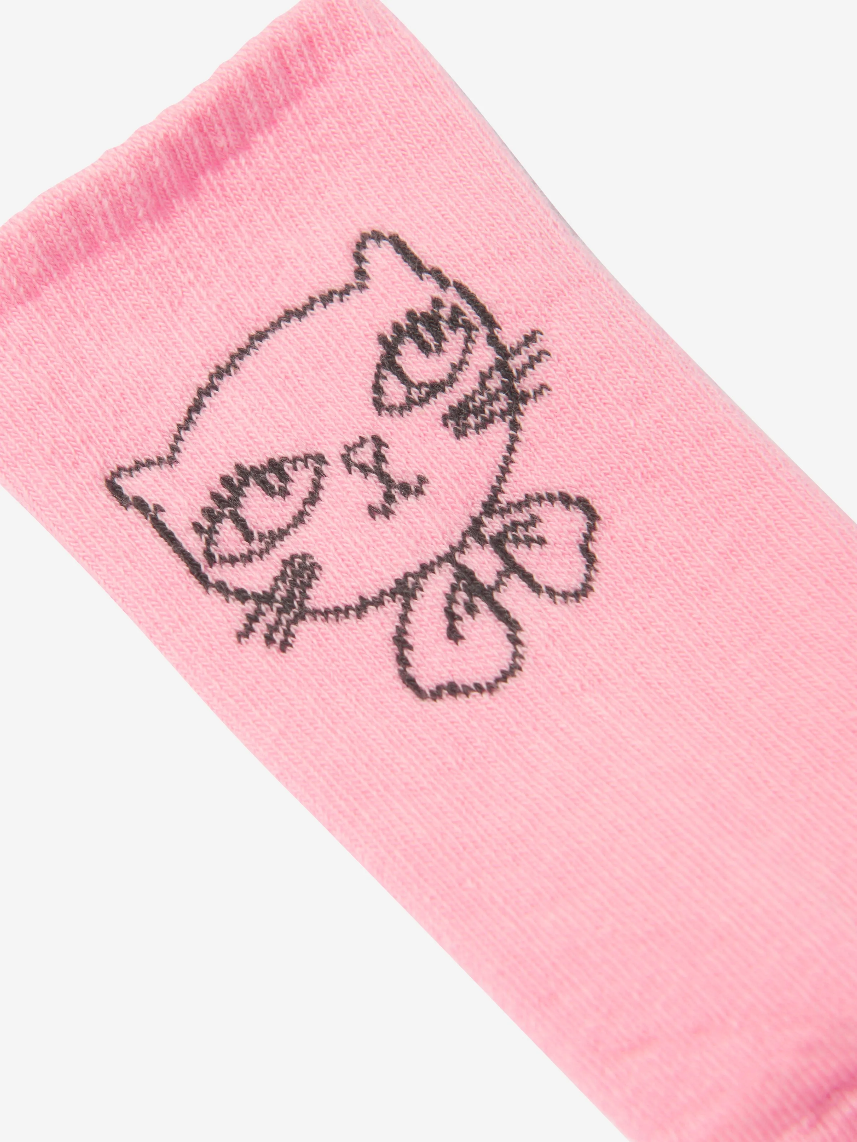 Mini Rodini Girls Cathletes Antislip Socks in Pink