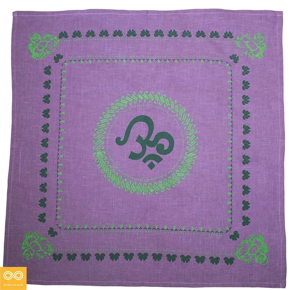 Organic Hemp Bandana - Buddha Om Design (22 x 22)