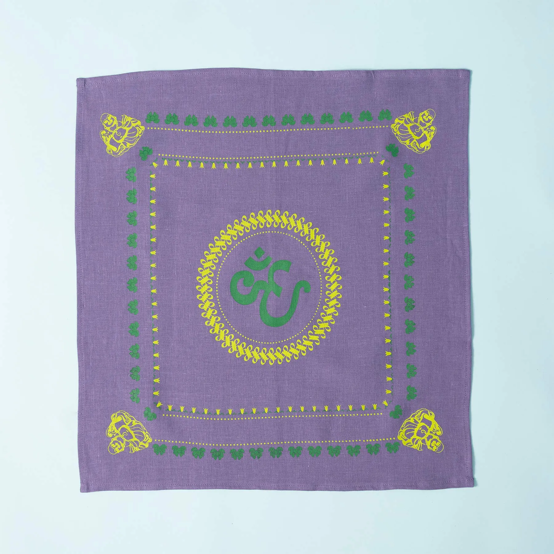 Organic Hemp Bandana - Buddha Om Design (22 x 22)