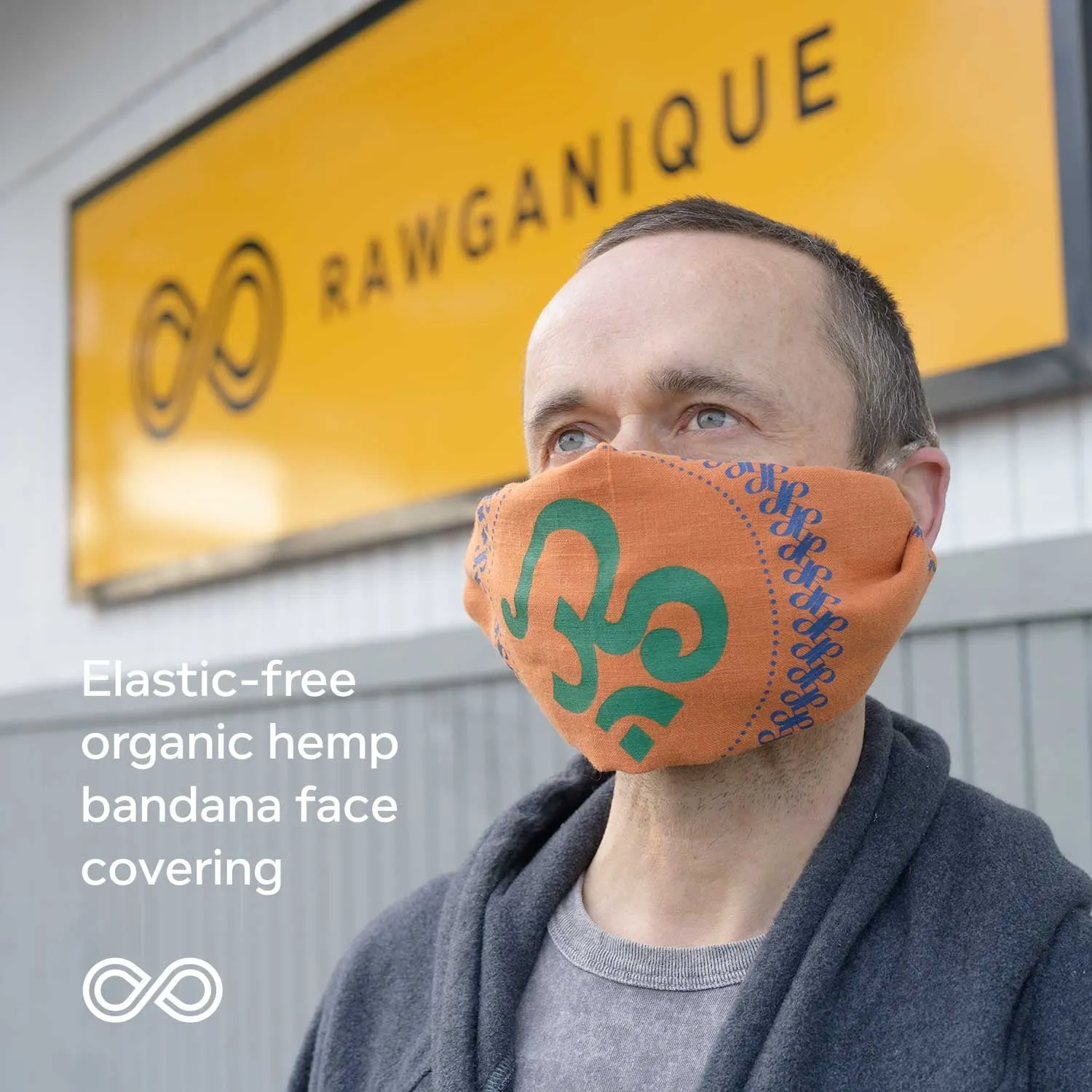 Organic Hemp Bandana - Buddha Om Design (22 x 22)