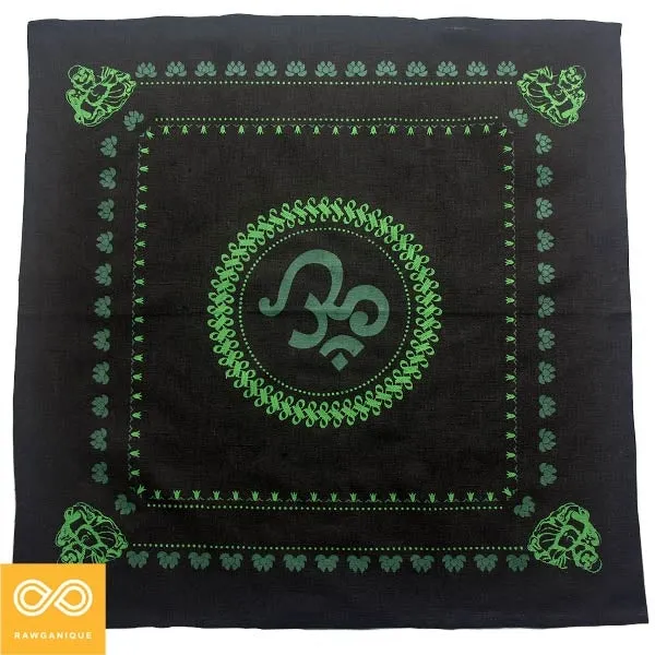 Organic Hemp Bandana - Buddha Om Design (22 x 22)