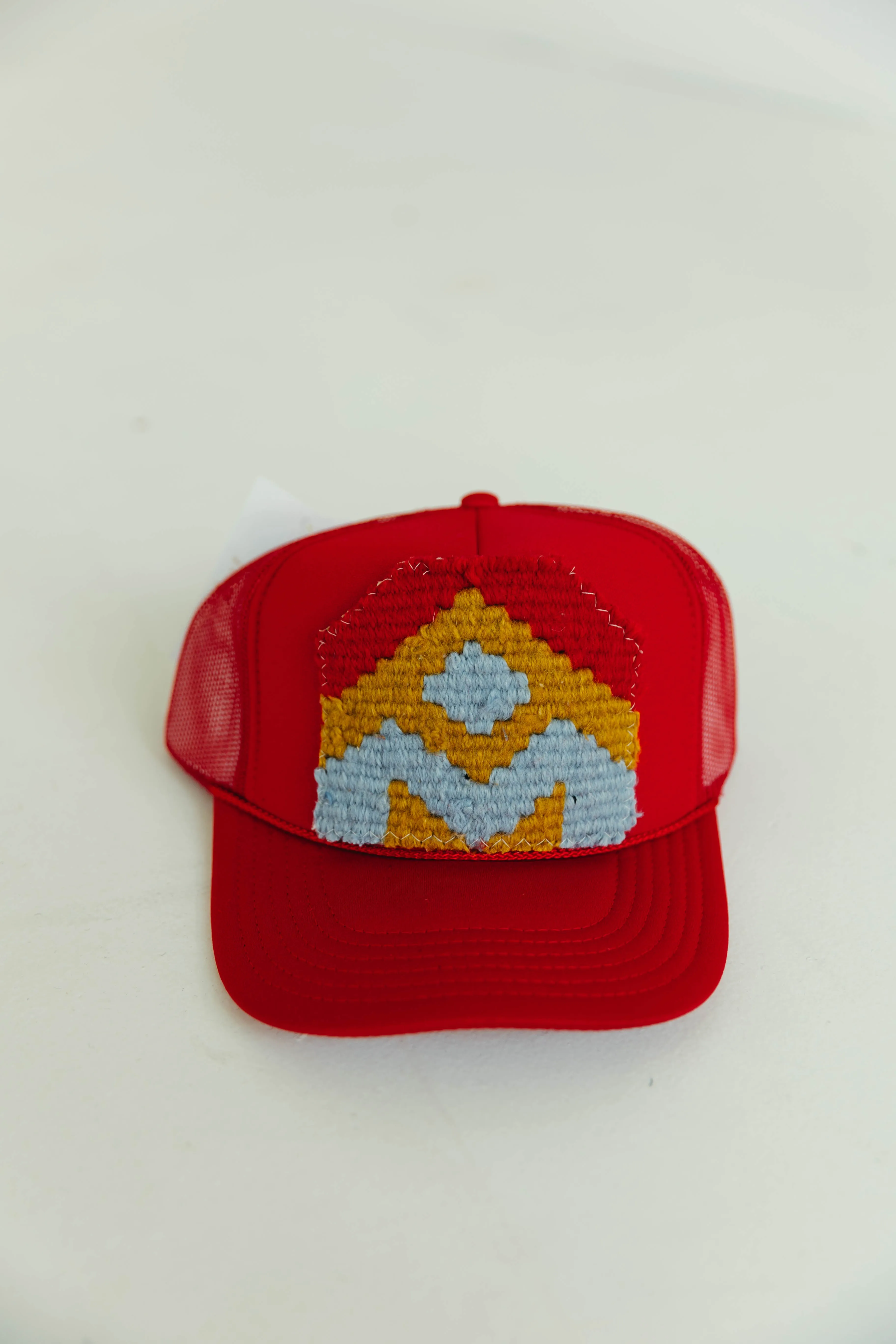 Patchwork Trucker Hat -Red