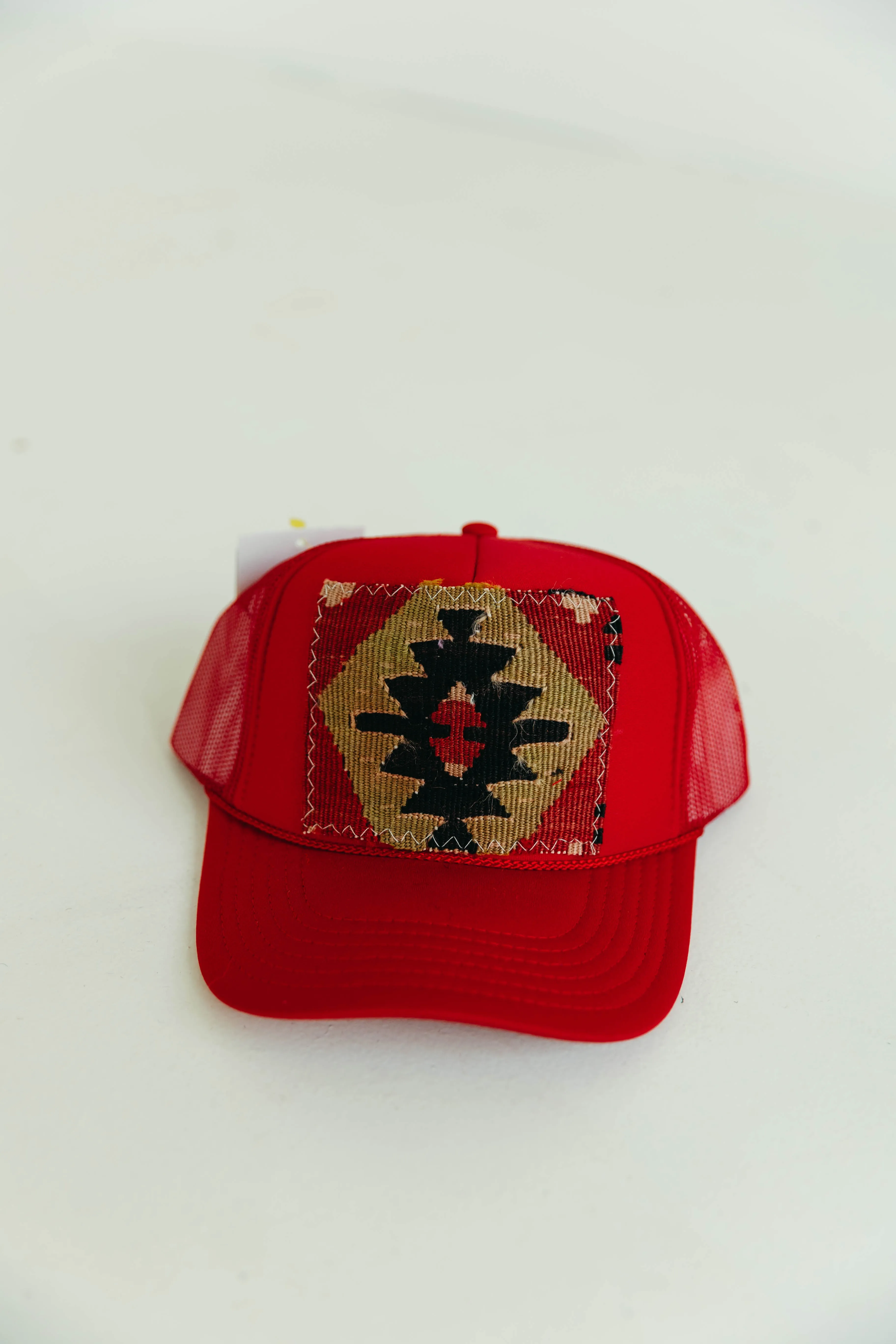 Patchwork Trucker Hat -Red