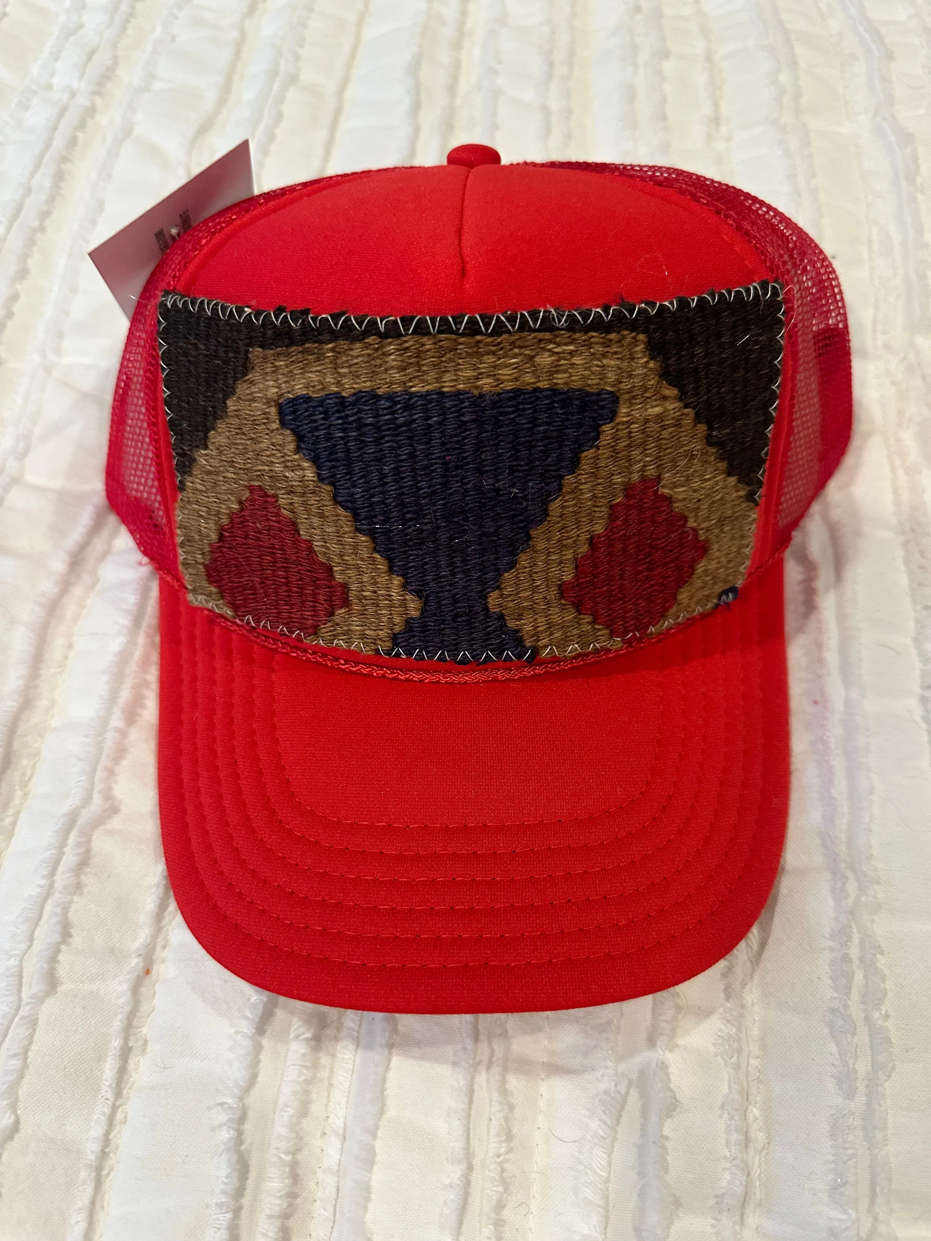 Patchwork Trucker Hat -Red