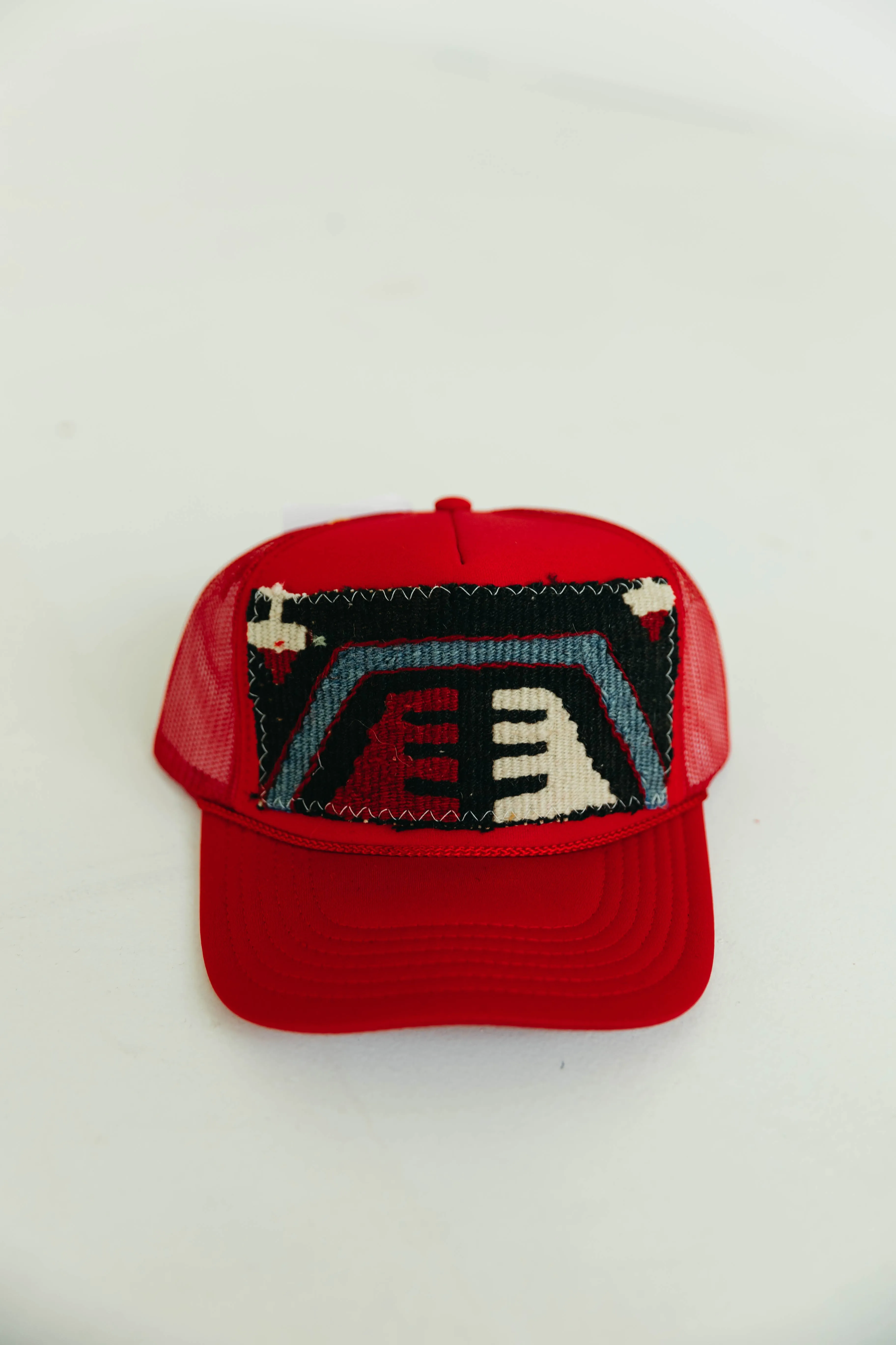 Patchwork Trucker Hat -Red