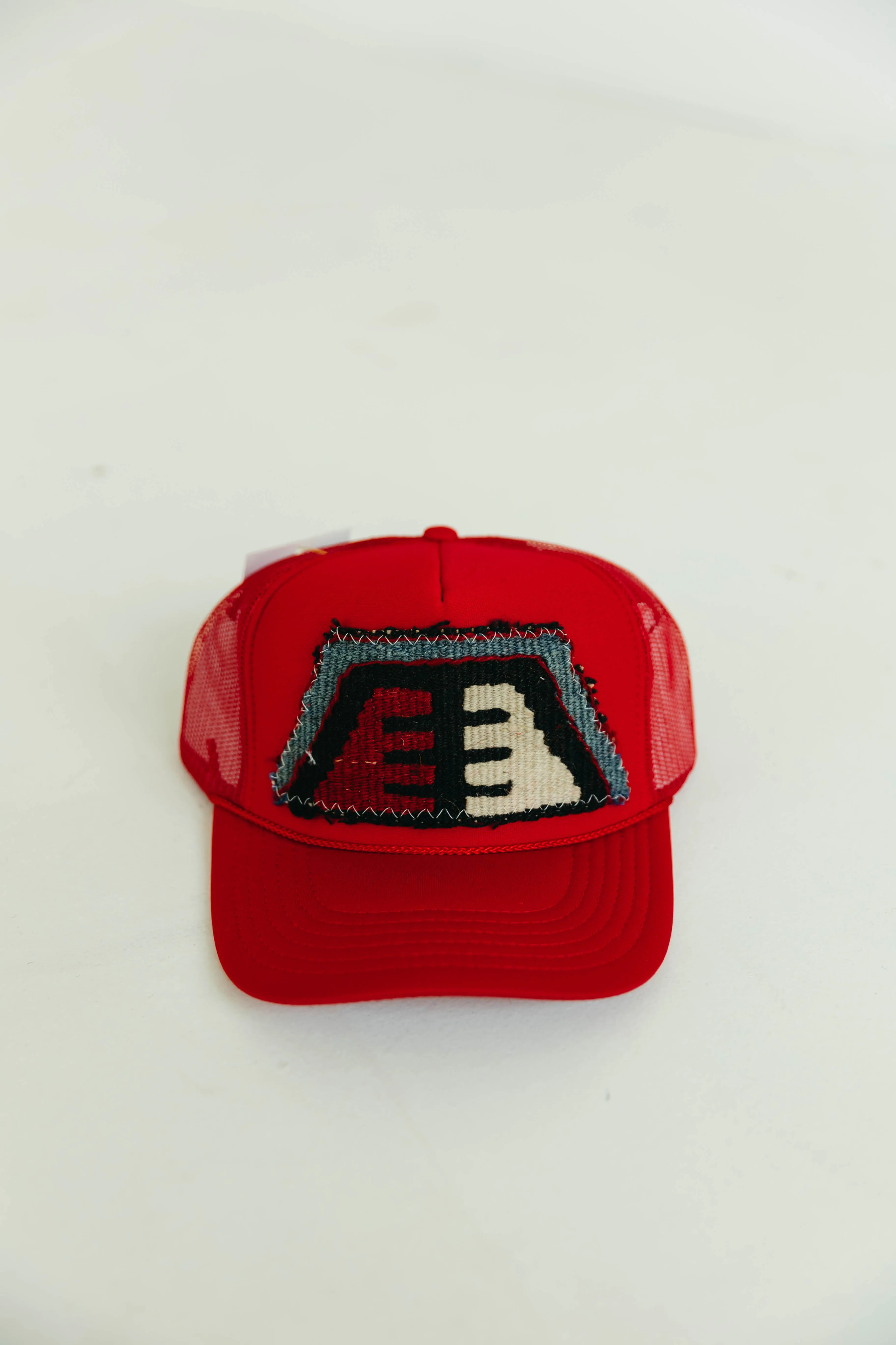 Patchwork Trucker Hat -Red