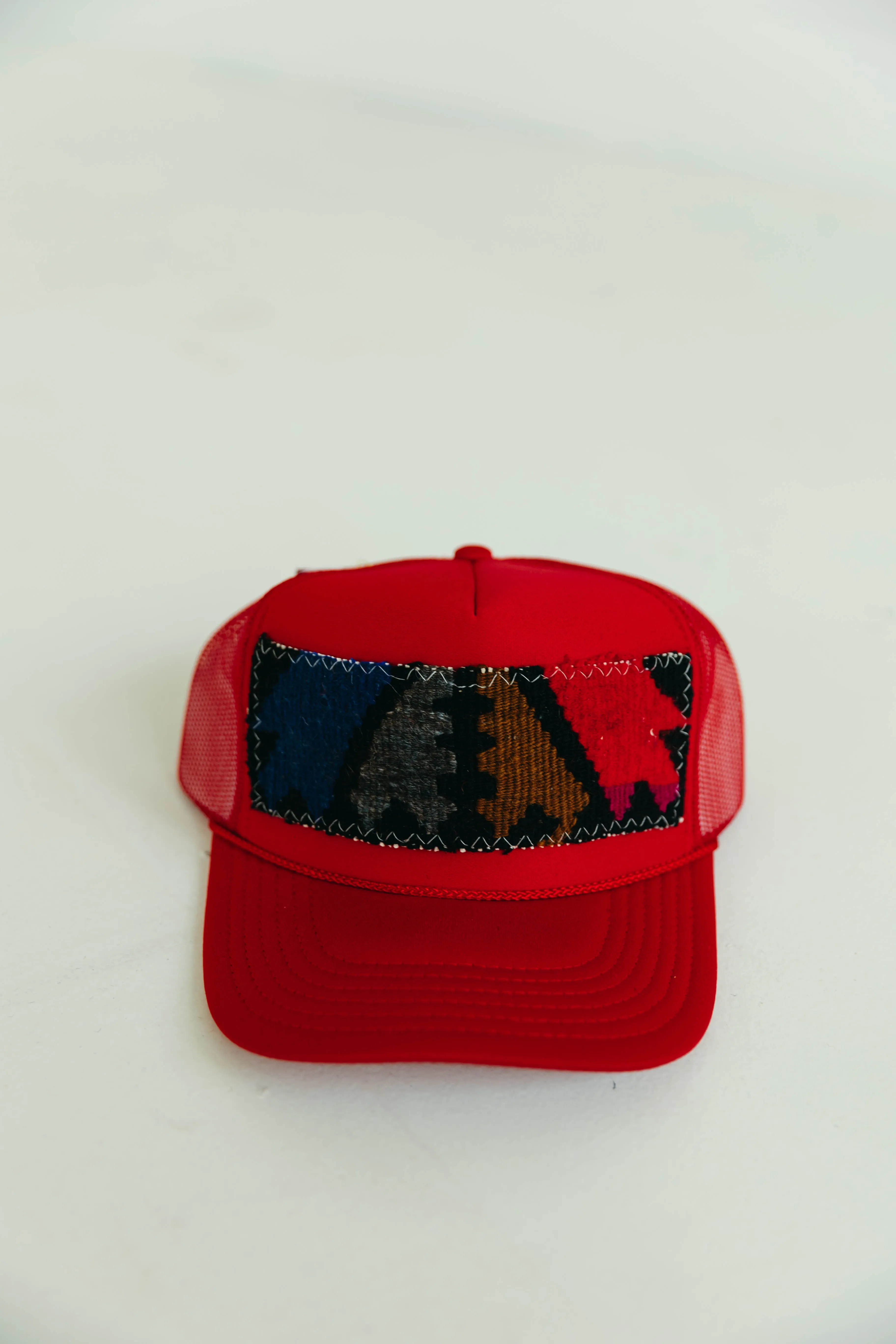 Patchwork Trucker Hat -Red