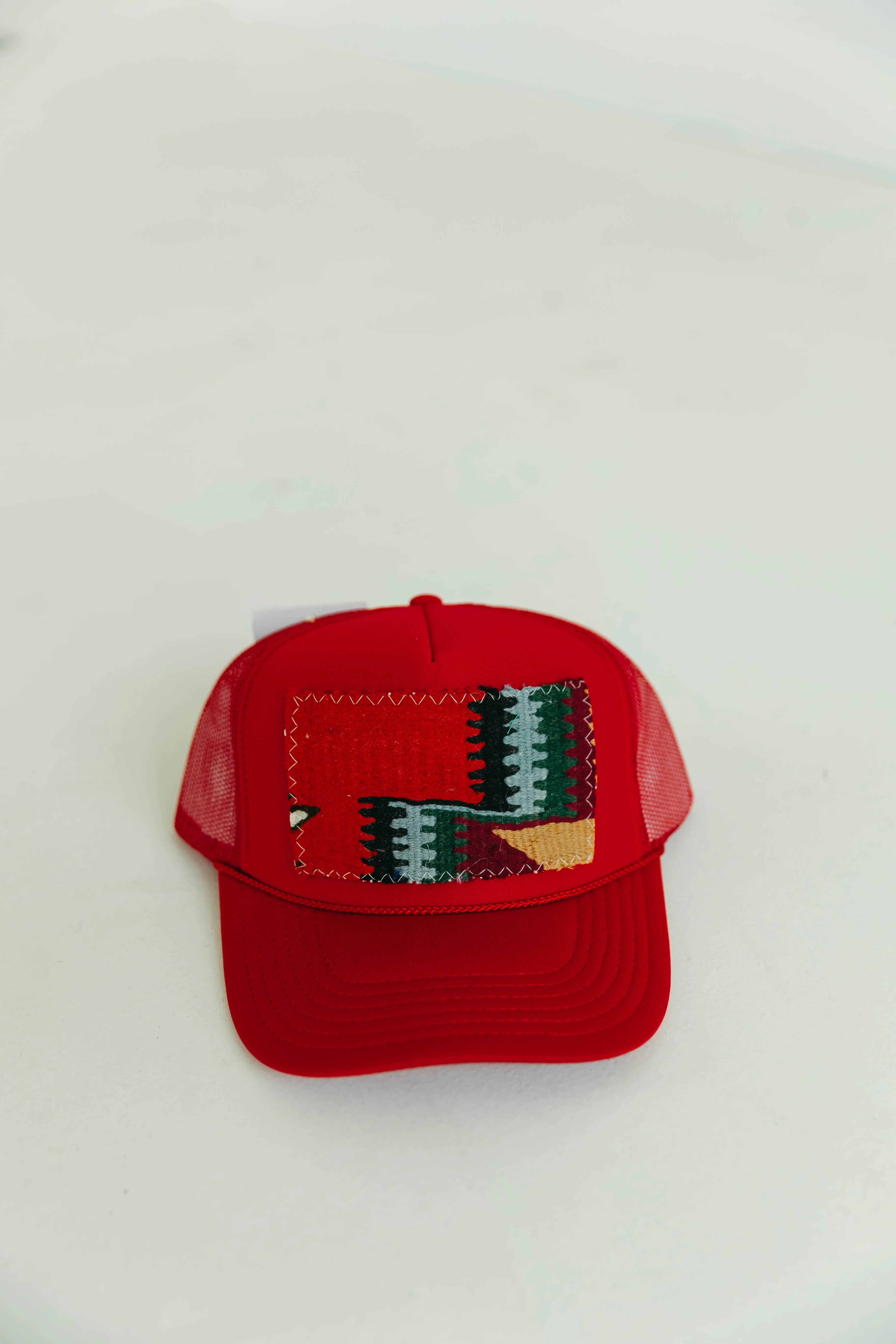 Patchwork Trucker Hat -Red