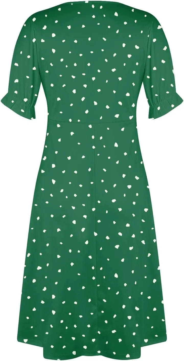 Pencil Summer Short Sleeve Tunic Dress Ladies Elegant Birthday Relaxed Fit Comfortable Dress Womens V Neck