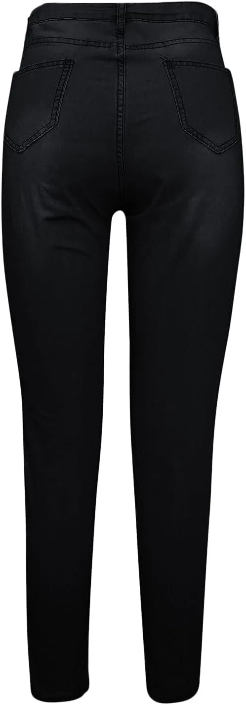 Plus Size Womens Criss Cross Lace Up Stretch Leggings High Waist Bodycon Tie Up Jeggings Skinny Pencil Jean Pants