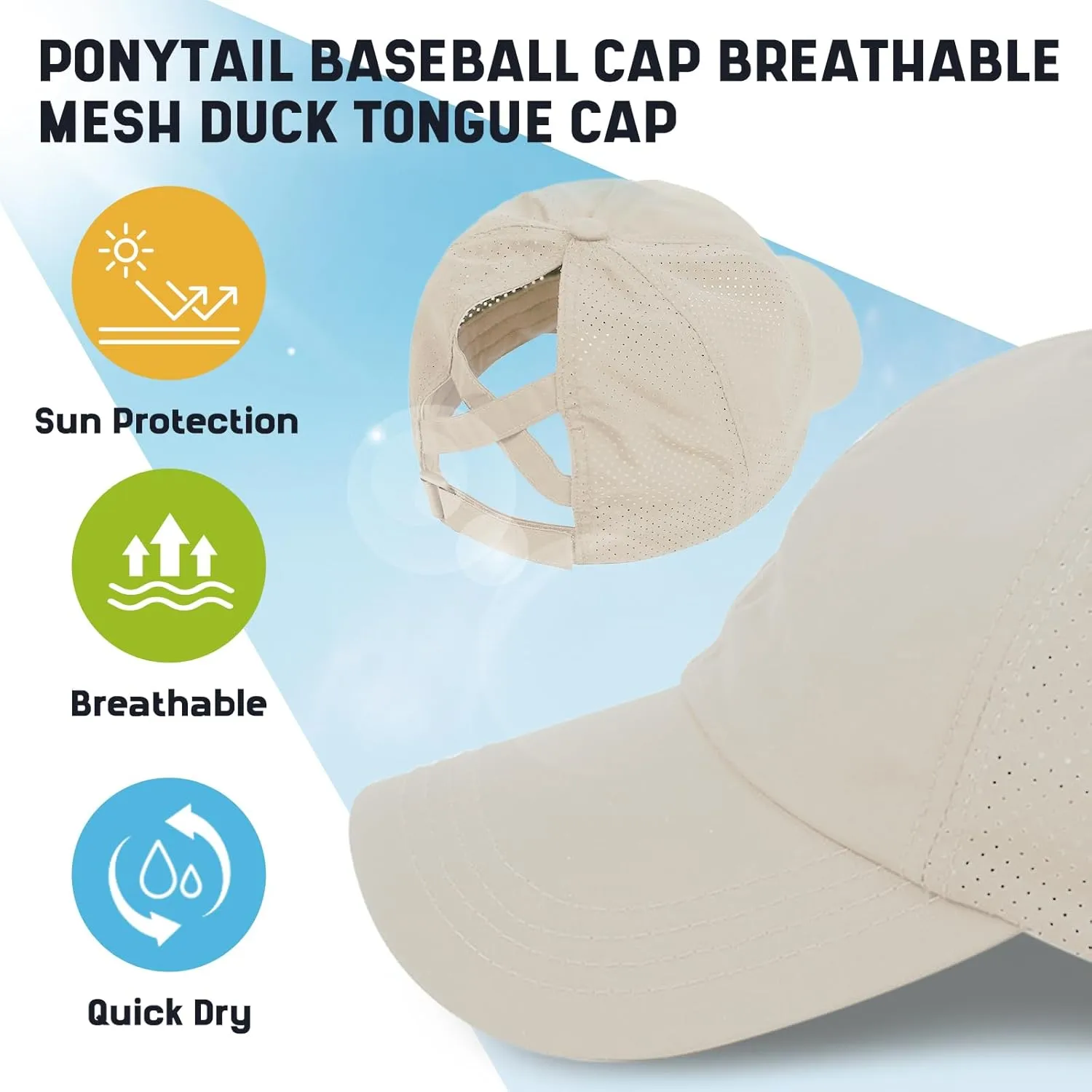 Ponytail Hats for Women Baseball Caps High Messy Buns Women Hats Baseball Caps Breathable Quick Dry Running Hats for Women