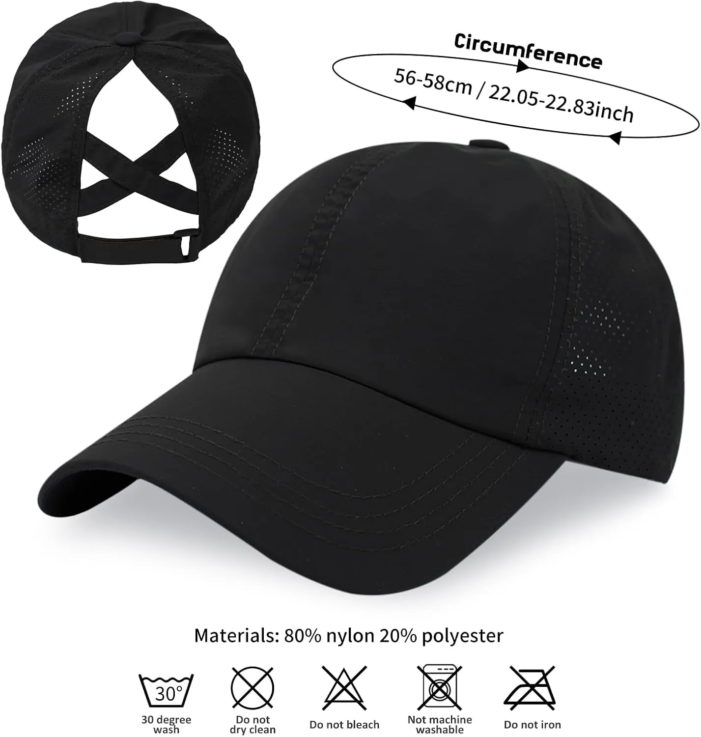 Ponytail Hats for Women Baseball Caps High Messy Buns Women Hats Baseball Caps Breathable Quick Dry Running Hats for Women
