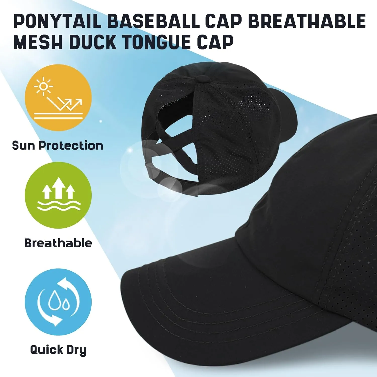 Ponytail Hats for Women Baseball Caps High Messy Buns Women Hats Baseball Caps Breathable Quick Dry Running Hats for Women