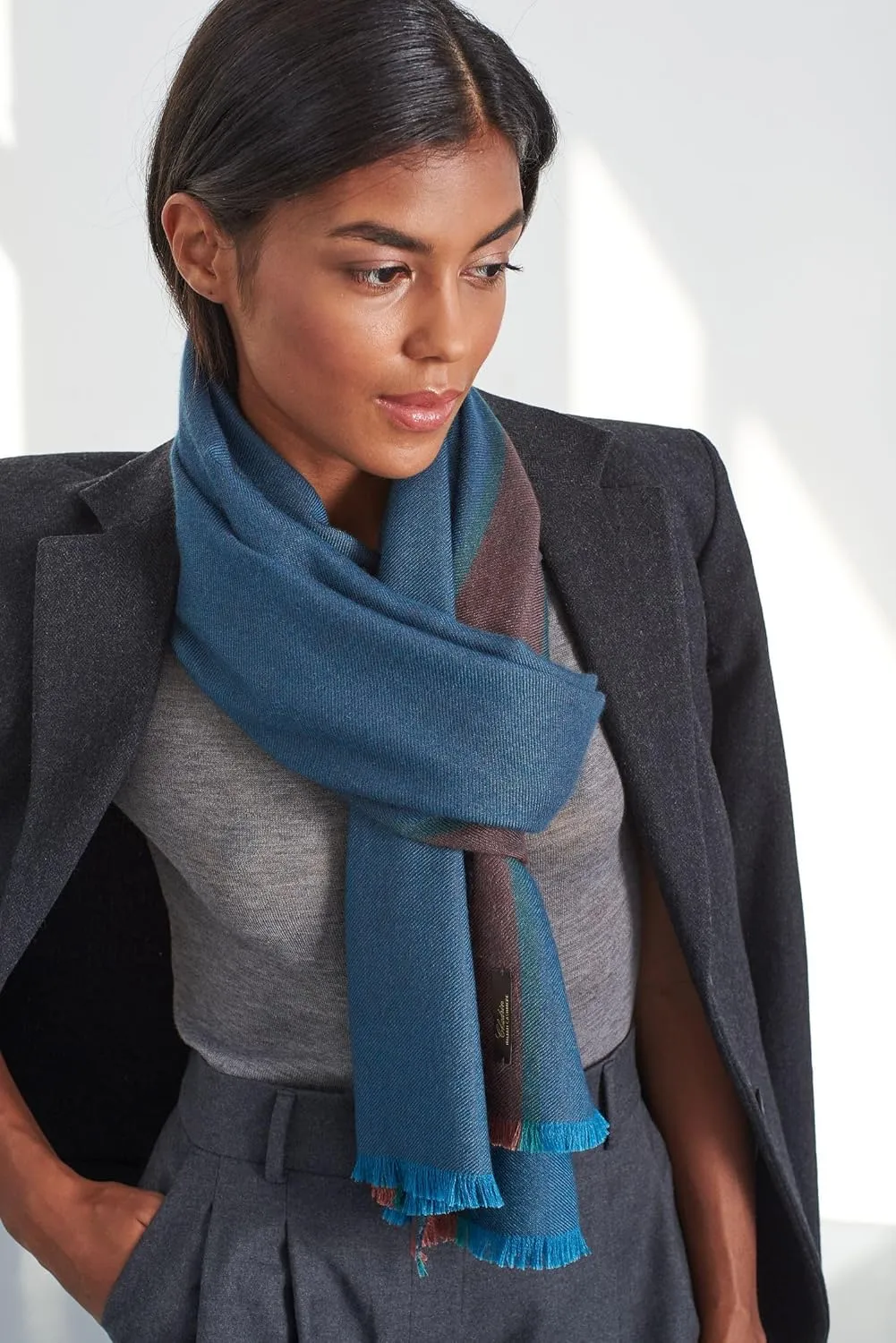 Premium Cashmere & Silk Shawl Scarf Stole Elegant Wrap for All Seasons Italian-Made for Men and Women