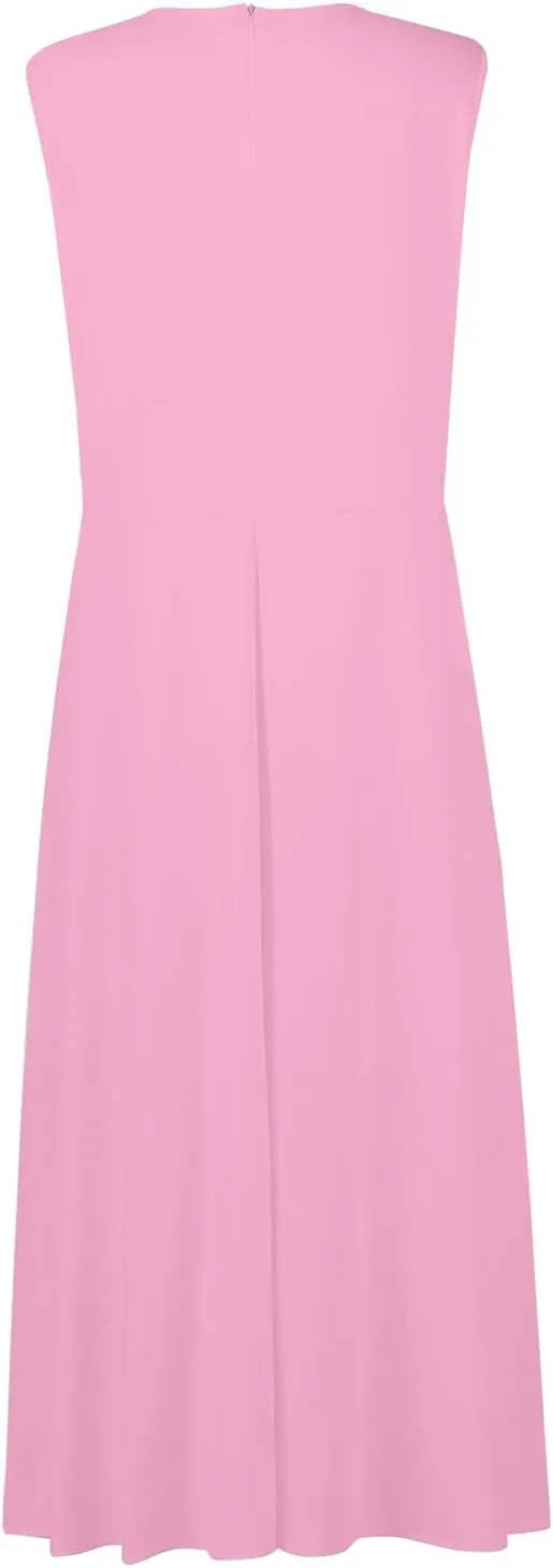 Summer Dresses for Women 2023 Trendy Solid Color Cold Shoulder Sleeve Maxi Ruffle Hem Fit and Flare Dresses