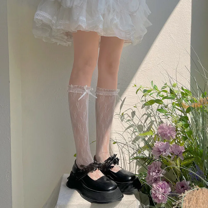 WAGUIR~Elegant Lolita Organza Lace Socks