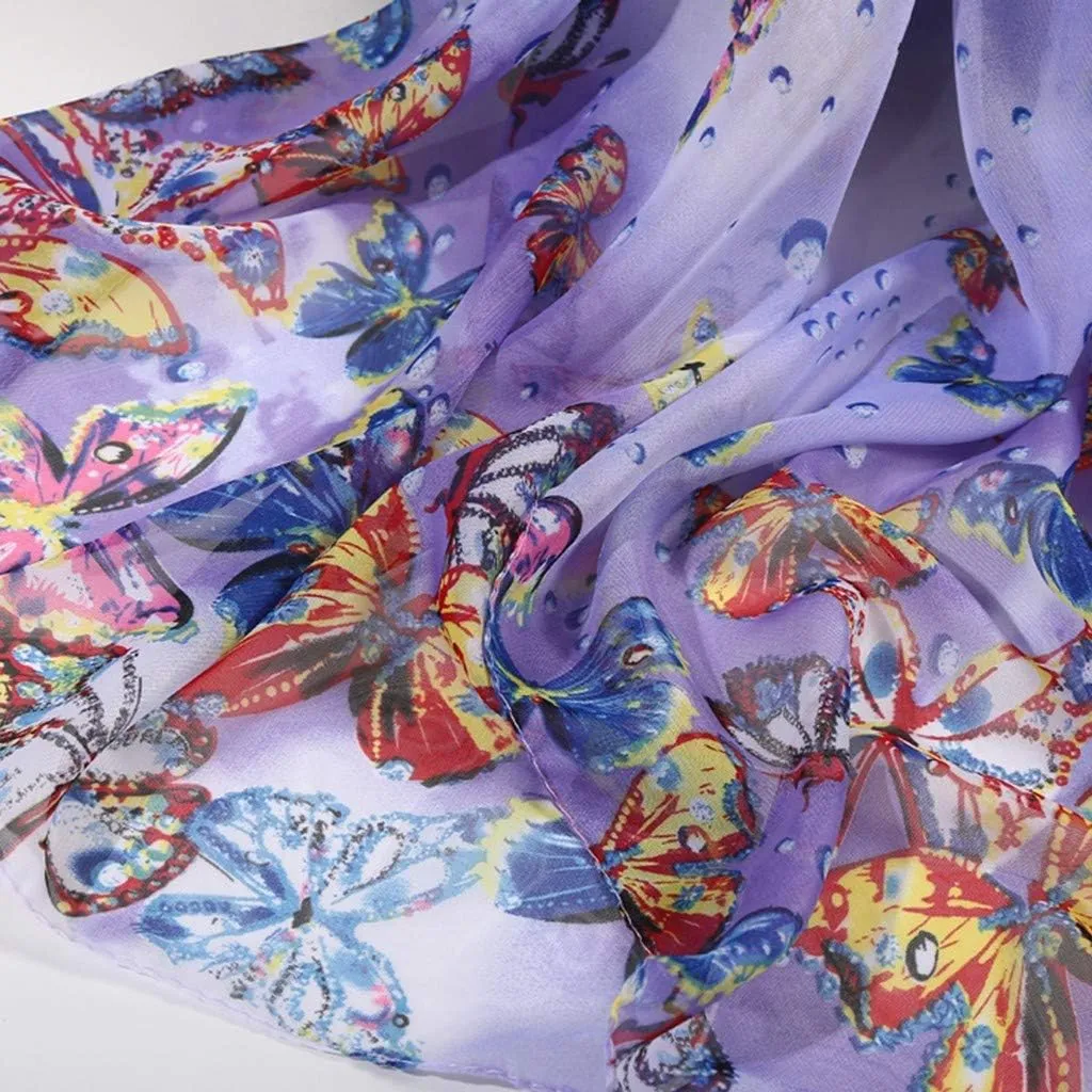 Women Heated Scarf Women Silk Scarf Simulation Scarves Long Wrap Flower Soft Print Women Scarf Silk 160 * 50cm Shawl Scarf